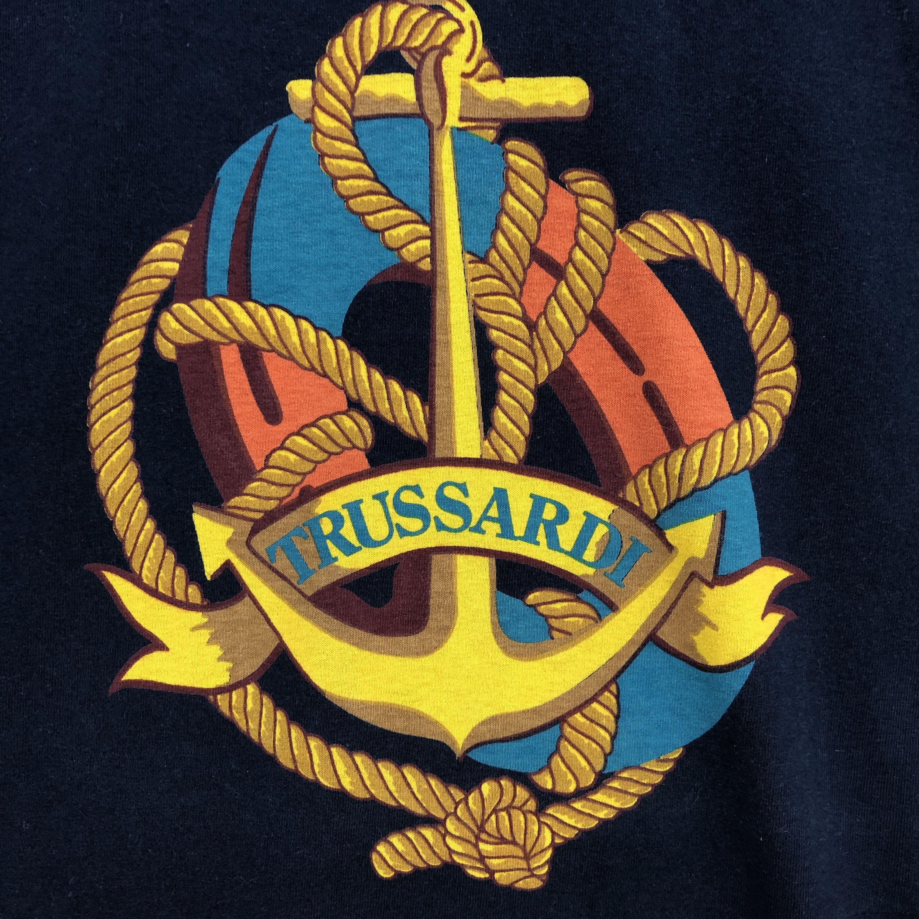 Trussardi Vintage Trussardi T Shirt Trussard Sailor Logo Crewneck Tees Size US L / EU 52-54 / 3 - 2 Thumbnail