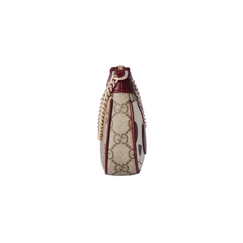 Gucci GUCCI Ophidia Mini Beige/Brown Fabric Shoulder Bag Size ONE SIZE - 4 Thumbnail