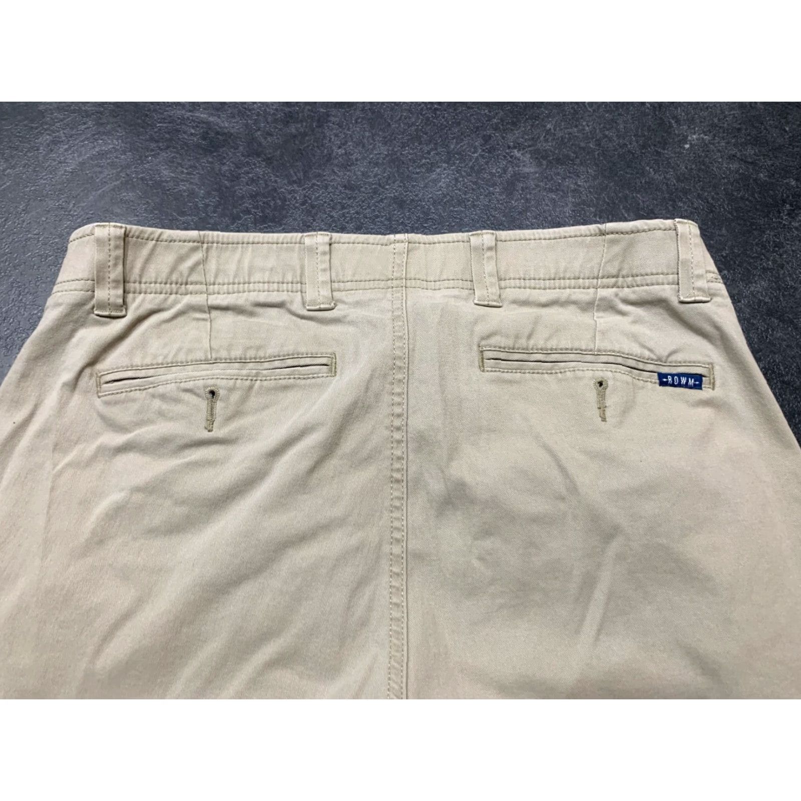 Vintage Mens Beige Chino Comfort Waist Pants 34x31 Regular Fit Rowm Size US 34 / EU 50 - 4 Thumbnail