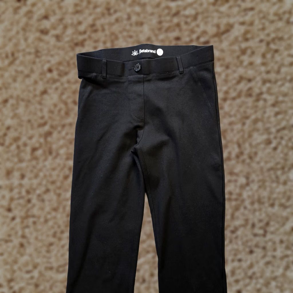 Vintage Betabrand Pants Womens Small Petite Black Stretch Straight Career Casual Capsule Pants Regular Mid Rise Front Flat Back Black Size 28" / US 6 / IT 42 - 1 Thumbnail