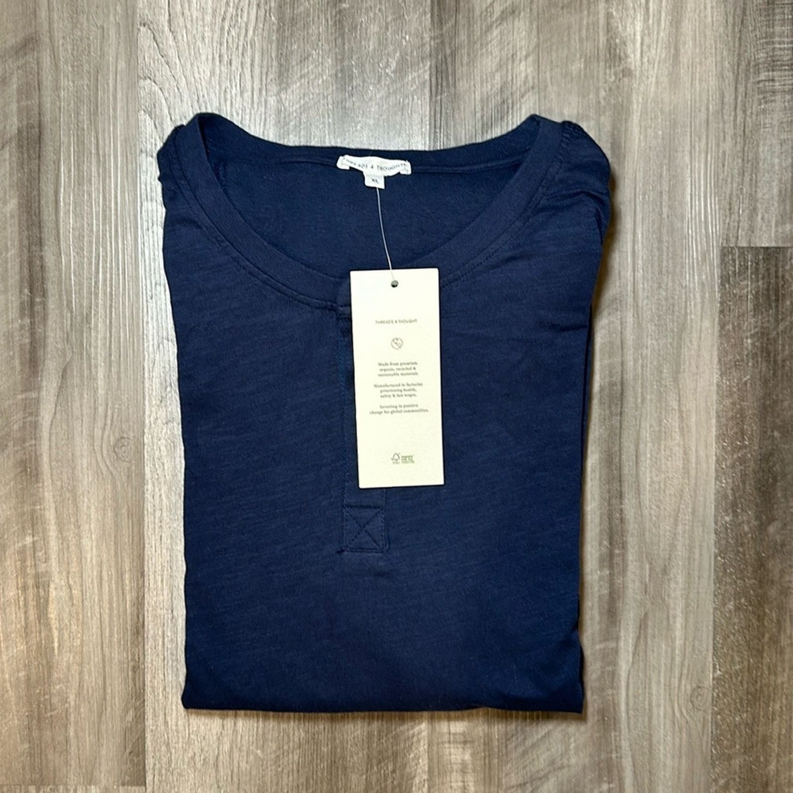 Threads 4 Thought Threads 4 Thought Long Sleeve Curved Hem Henley Tee - XL Size US XL / EU 56 / 4 - 1 Thumbnail