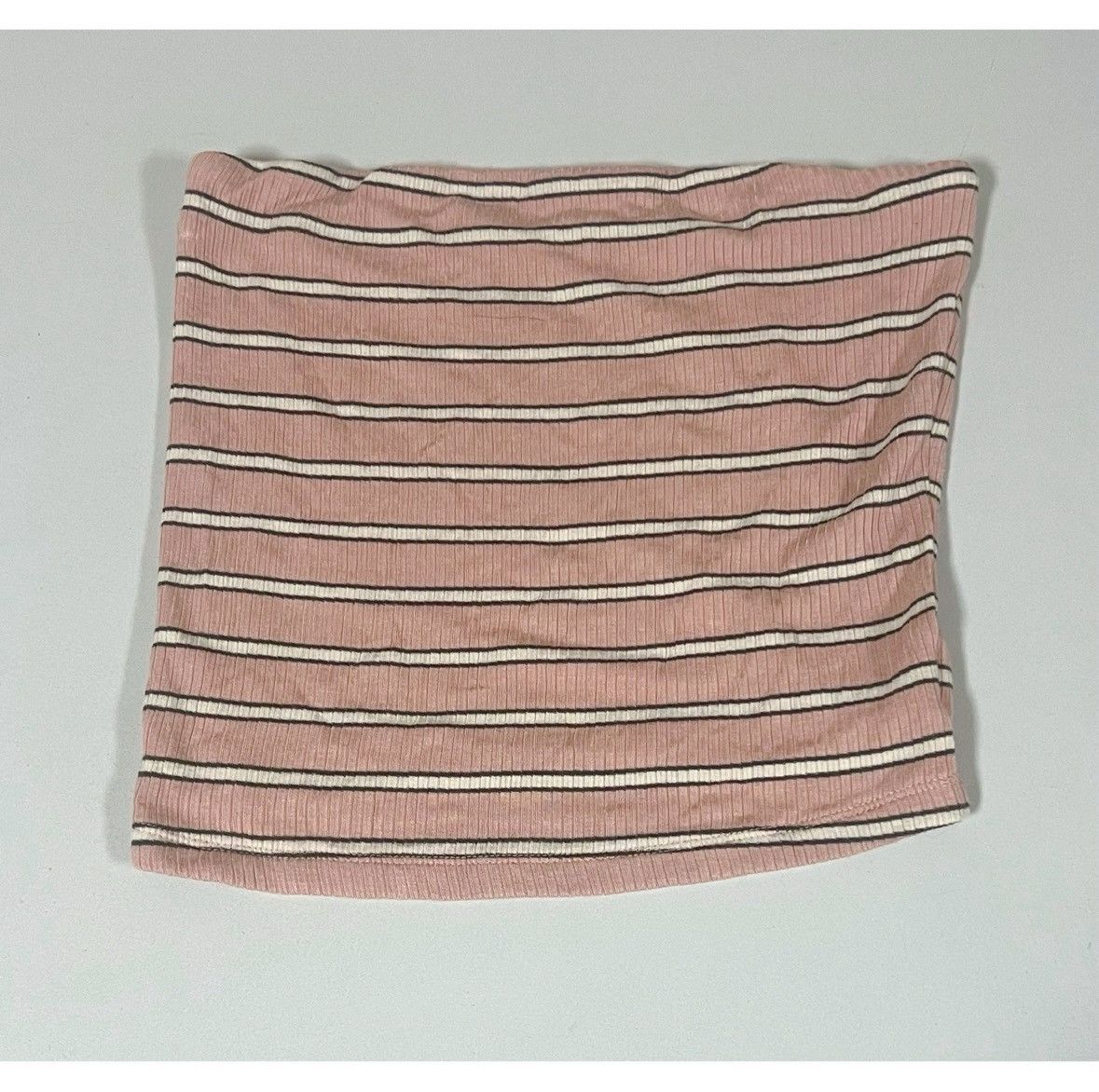 American Eagle Outfitters Pink Mauve Striped Tube Top Crop Top Shirt Blouse Size S 🎀✨ Size S / US 4 / IT 40 - 1 Thumbnail
