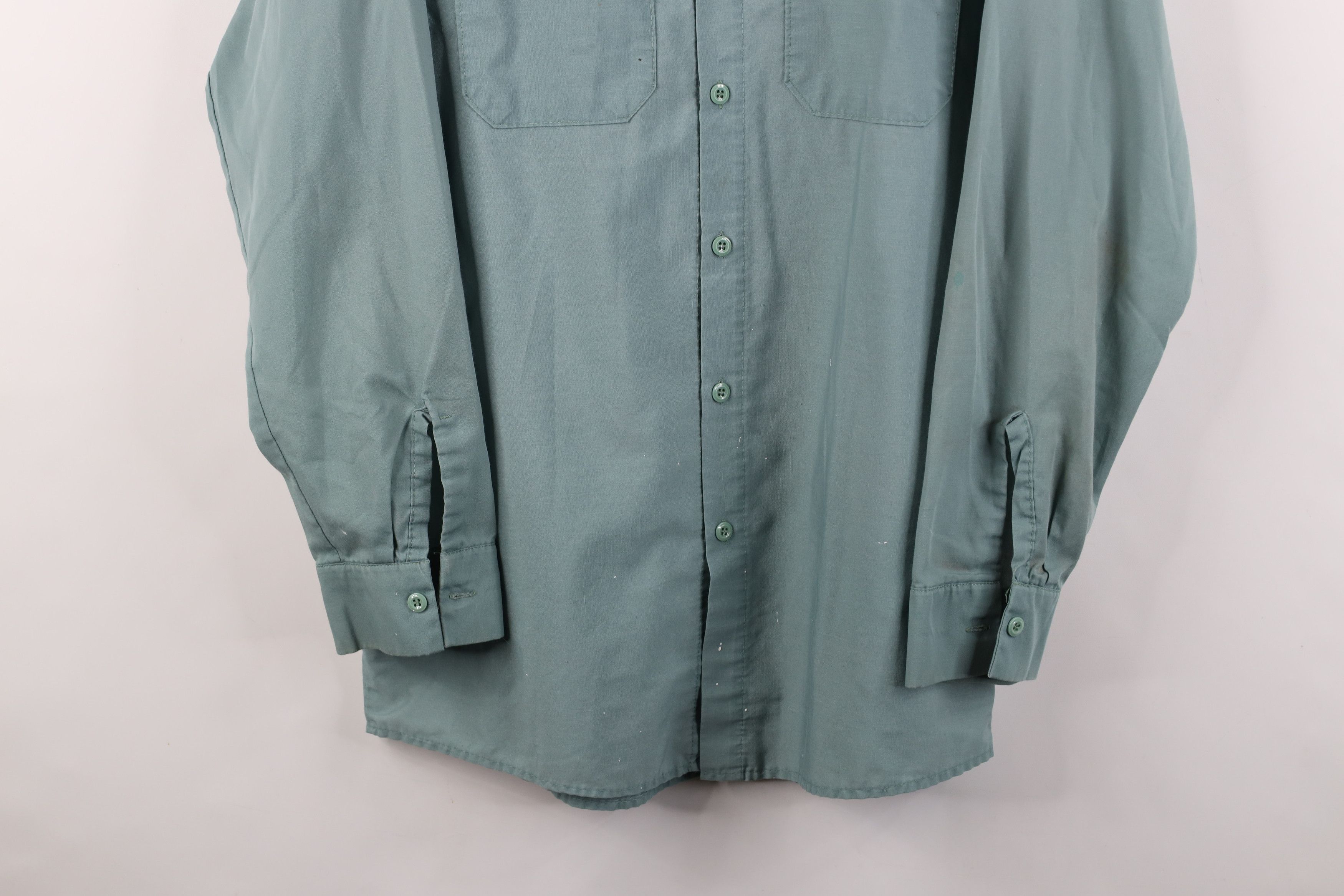 Vintage Vintage 70s Streetwear Mechanic Button Shirt Teal USA Size US M / EU 48-50 / 2 - 3 Thumbnail