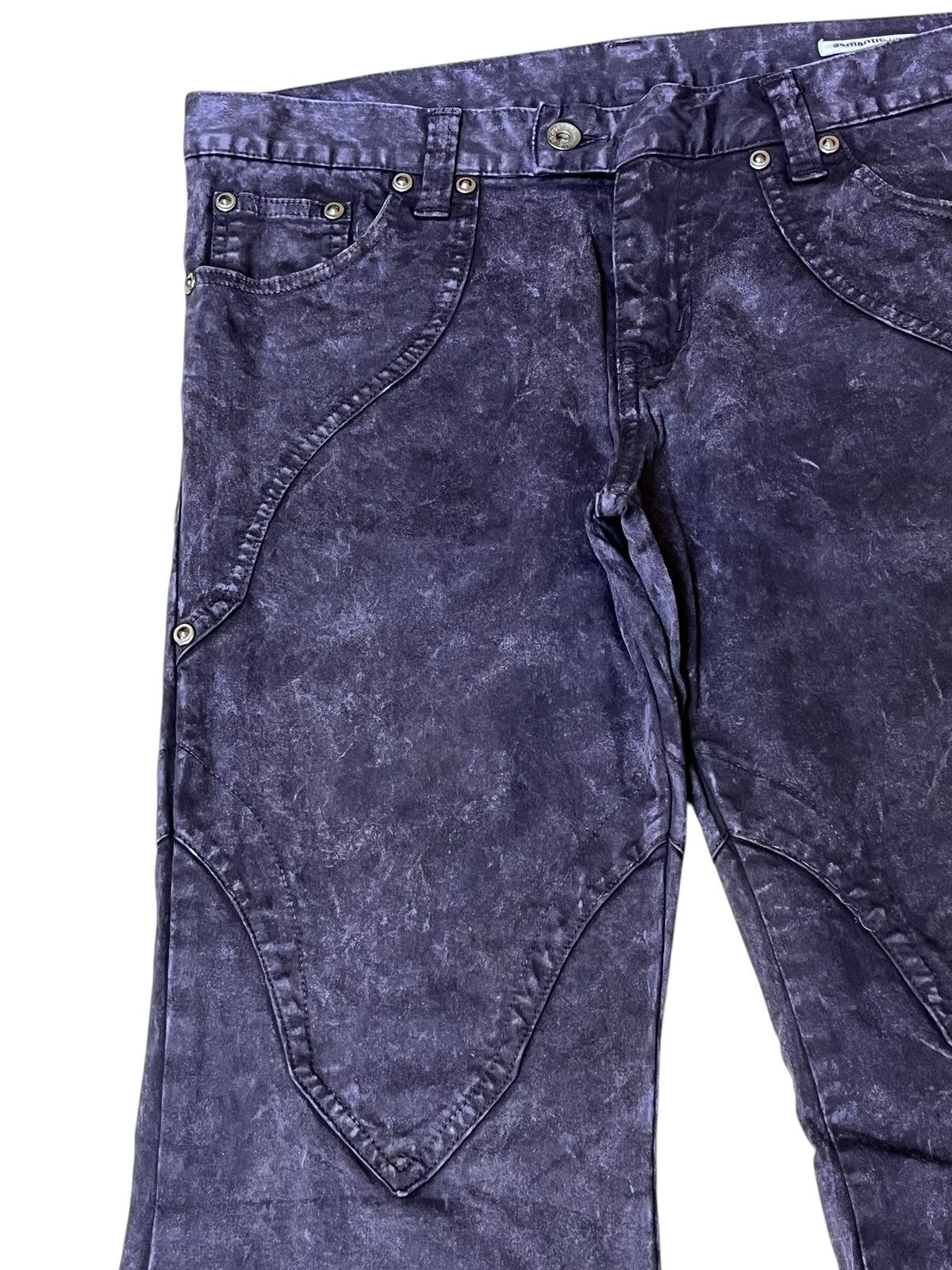 Tornado Mart FLARED🔥SICK VINTAGE SEMANTIC DESIGN TYE DYE FLARE JEANS Size US 34 / EU 50 - 5 Thumbnail