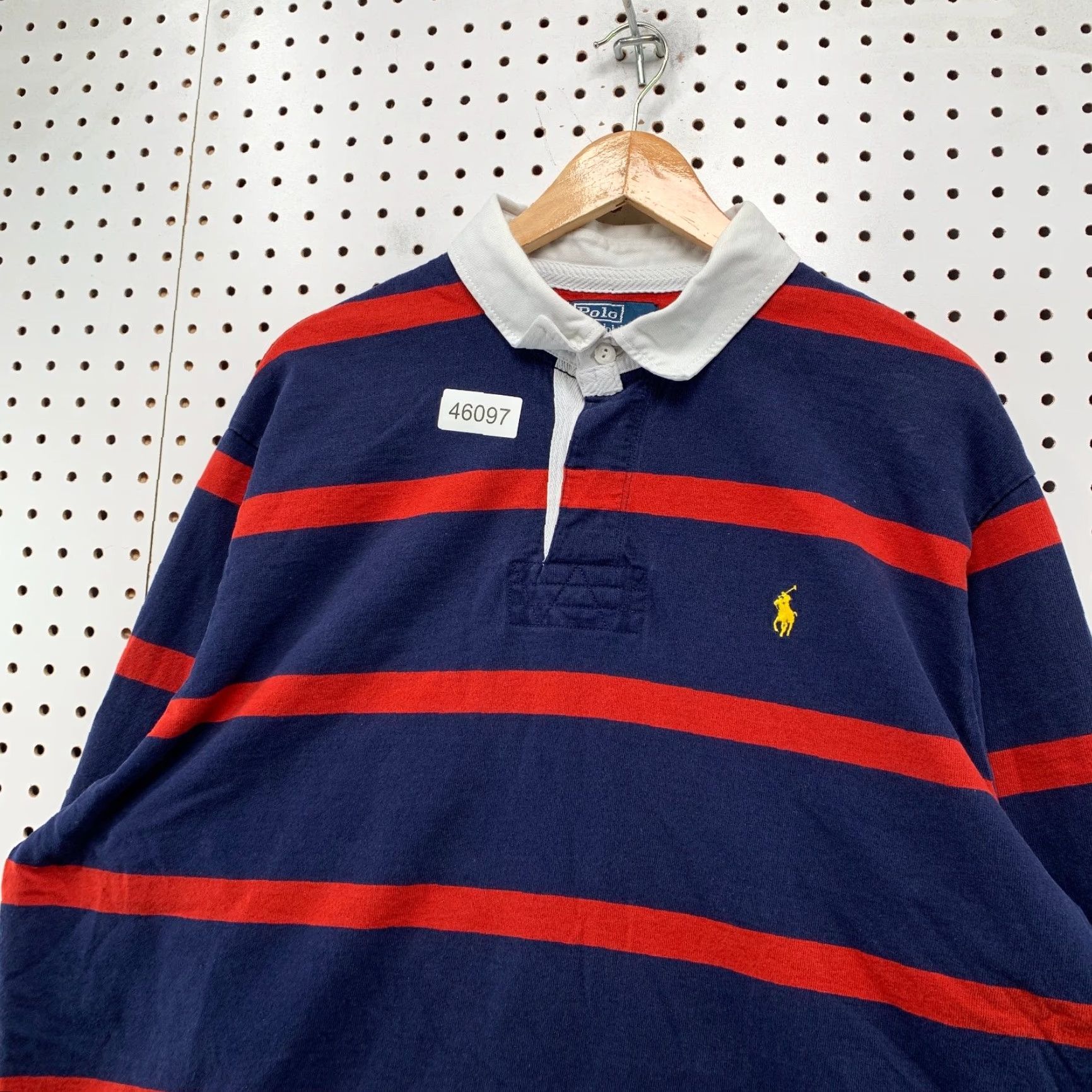 Polo Ralph Lauren VINTAGE Polo Ralph Lauren Rugby Shirt Mens 2XL Blue Red Long Sleeve Preppy Size US XXL / EU 58 / 5 - 6 Thumbnail