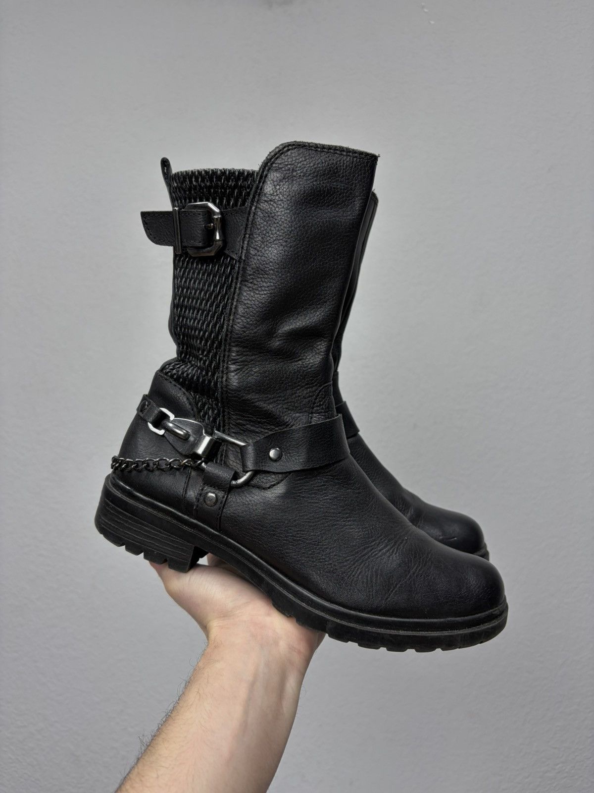 If Six Was Nine AS 98 Vibe Artisan Black Leather Side Zip Ankle Biker Boots Size US 7 / EU 40 - 10 Thumbnail