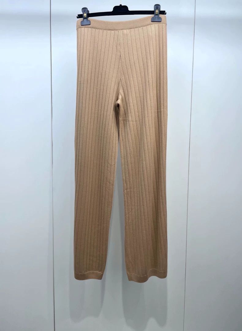 Loro Piana LORO PIANA Cashmere knit khaki wide leg pants Size 28" / US 6 / IT 42 - 2 Thumbnail