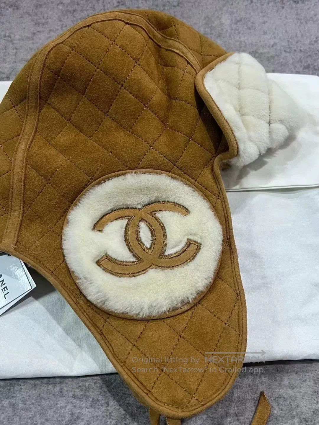 Chanel chanel khaki fleece hat. Size ONE SIZE - 3 Thumbnail