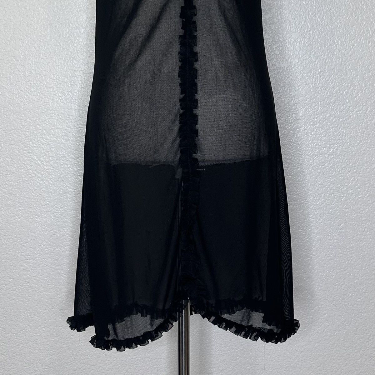 Other Black Lace Ruffle Intimates Sleewear Dress Size M / US 6-8 / IT 42-44 - 3 Thumbnail