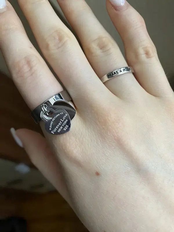 Other Sweet Heart Stainless Steel Ring (size 6-10) Size ONE SIZE - 3 Thumbnail