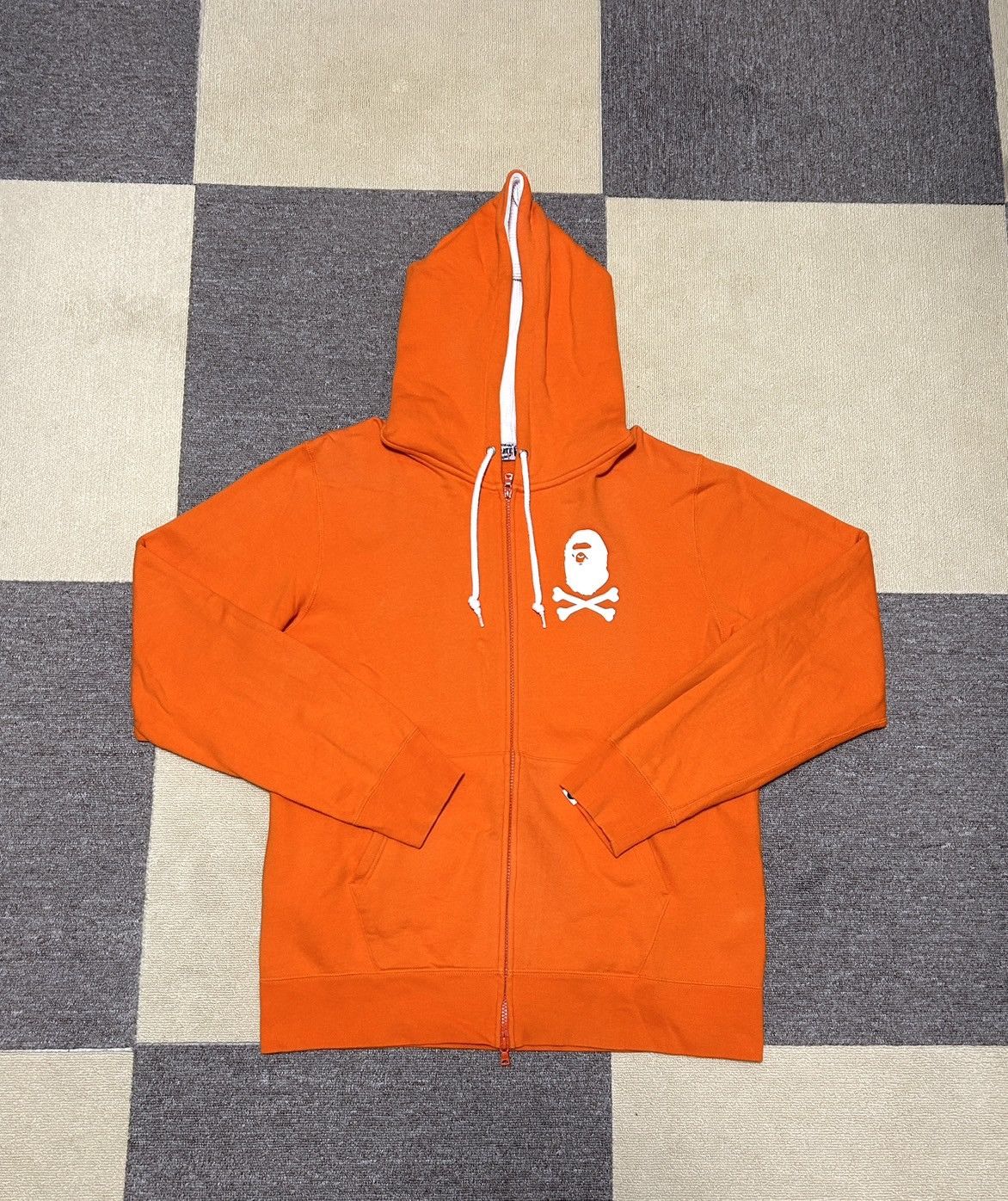 Bape Bape Orange Pirate Cross Bone Zip Hoodie Size US XL / EU 56 / 4 - 1 Thumbnail