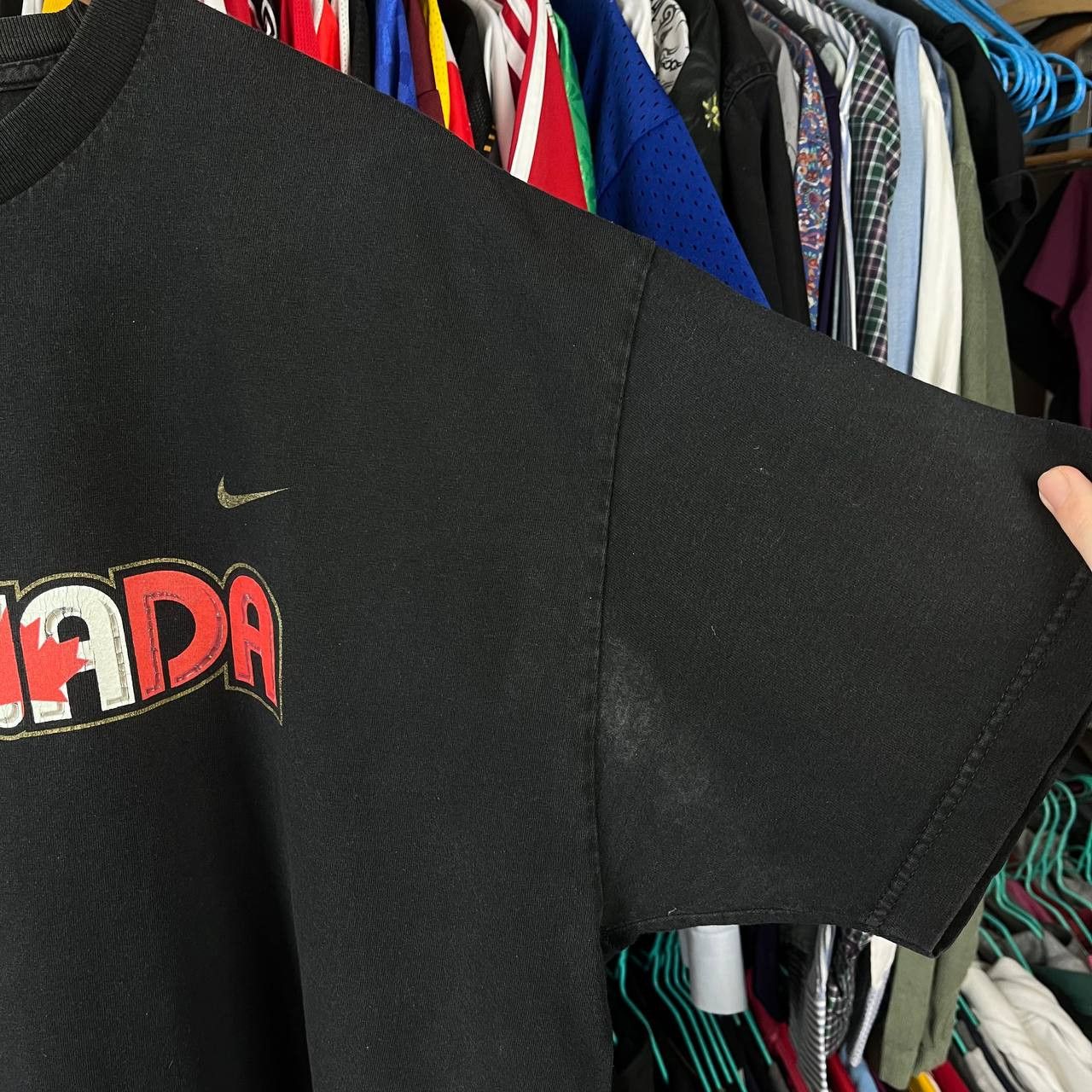 Nike Vintage Nike Canada Ice Hockey Black Tshirt Size US XL / EU 56 / 4 - 3 Thumbnail