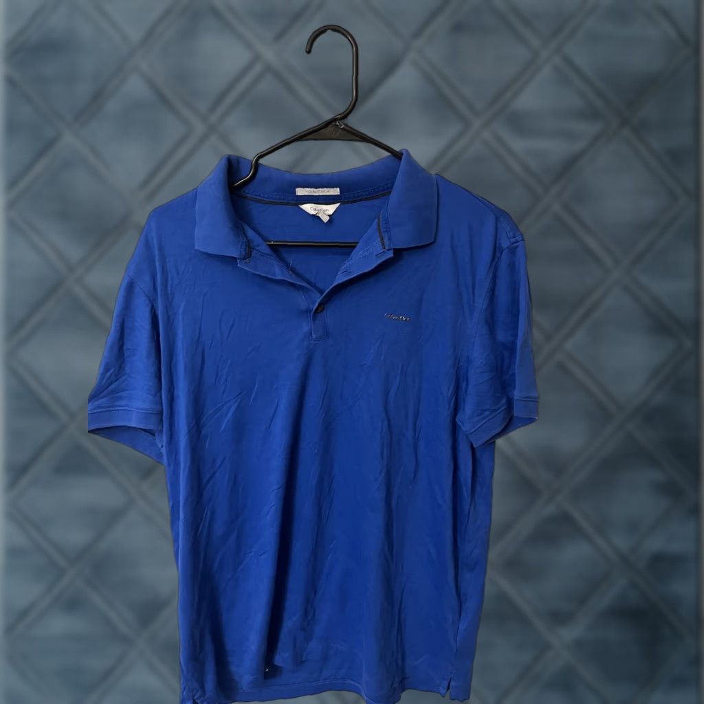 Calvin Klein VINTAGE Calvin Klein Polo Shirt Short Sleeve Mens 2XL Blue Cotton Modern Logo Classic Size US XXL / EU 58 / 5 - 1 Thumbnail