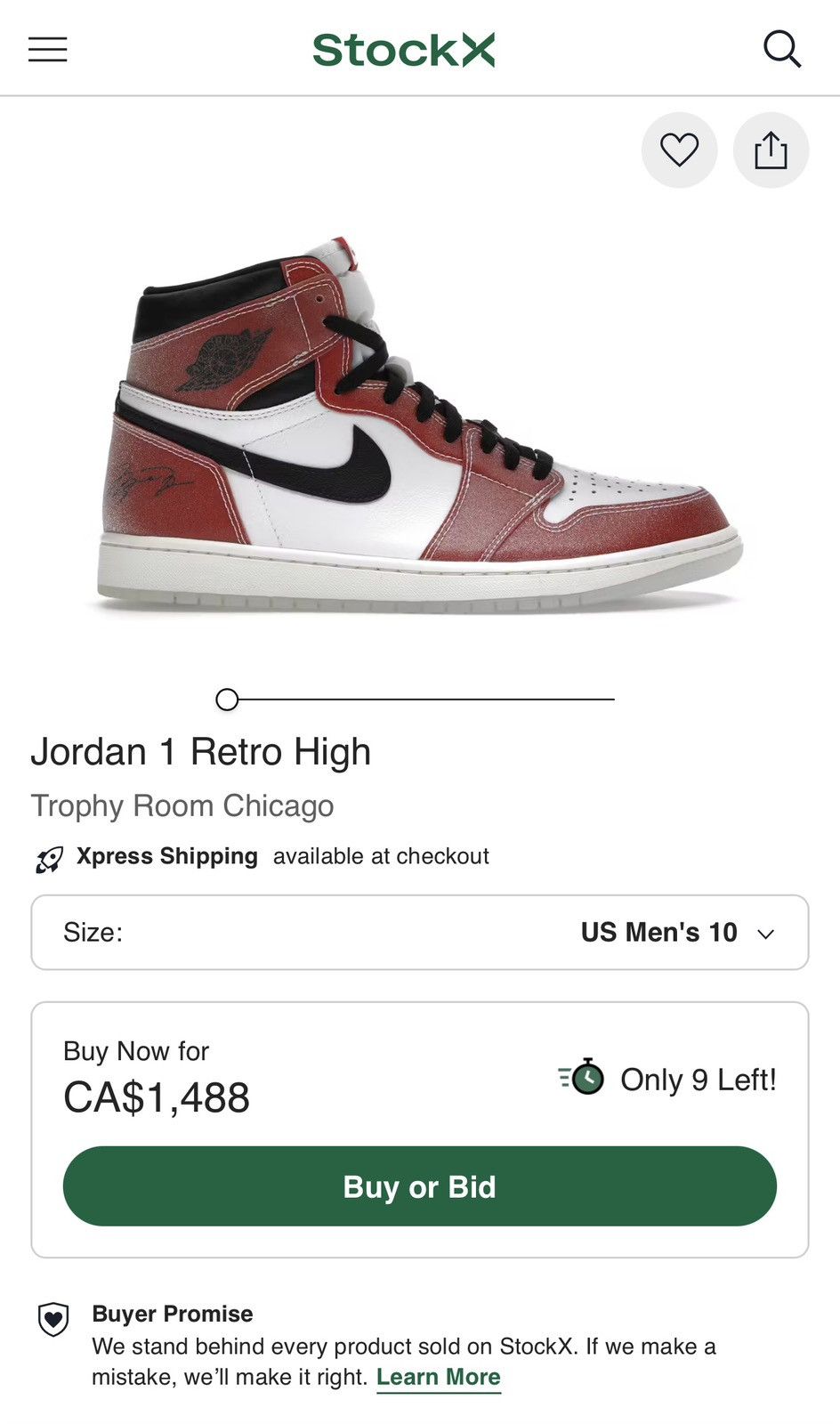 Jordan Brand × Nike × Trophy Clothing Trophy Room Jordan 1 High Size US 10 / EU 43 - 9 Thumbnail