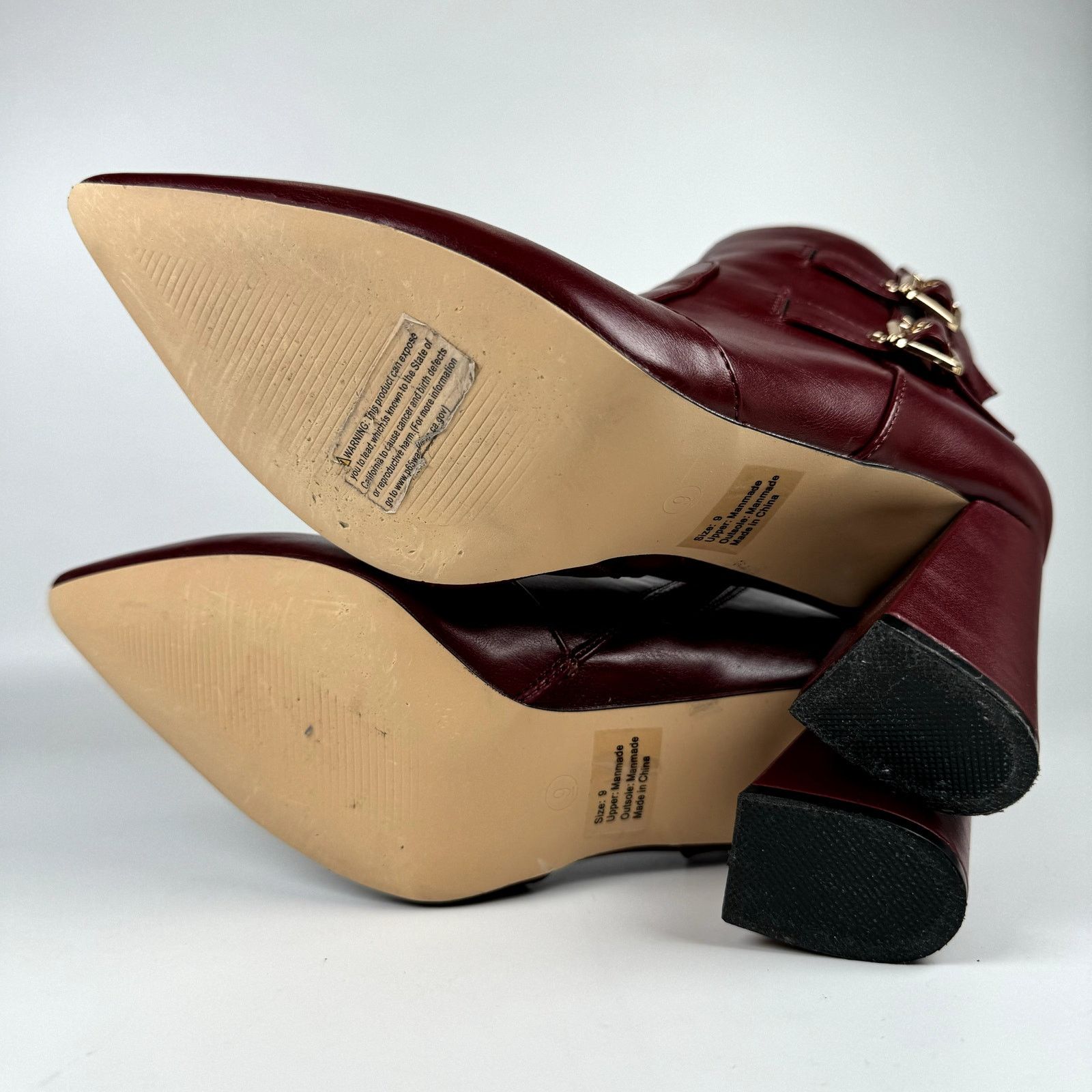 Other New York & Company Red Gold Buckle High Heel Ankle Booties 9 Size US 9 / IT 39 - 8 Thumbnail