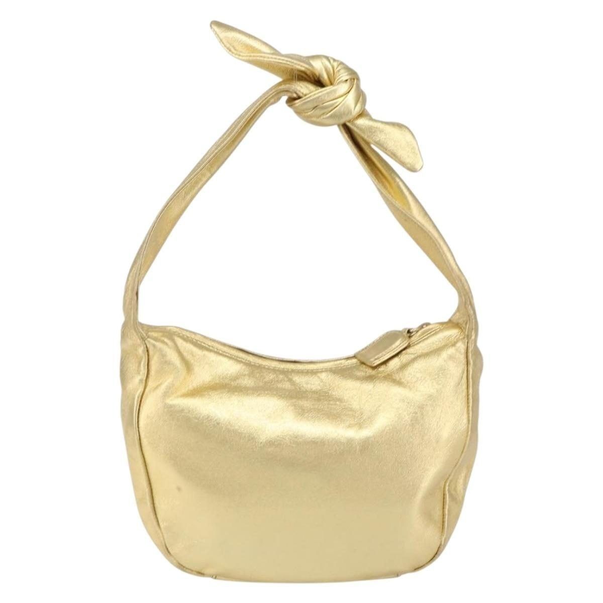 Prada Prada Leather Shoulder Bag Gold Size ONE SIZE - 2 Thumbnail
