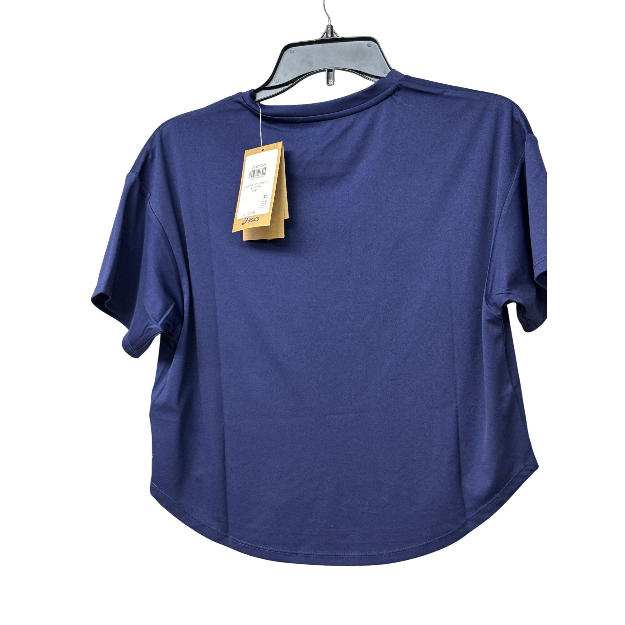 Asics ASICS Women's Court Graphic Cropped Tennis Tee, Navy, S Size S / US 4 / IT 40 - 12 Thumbnail