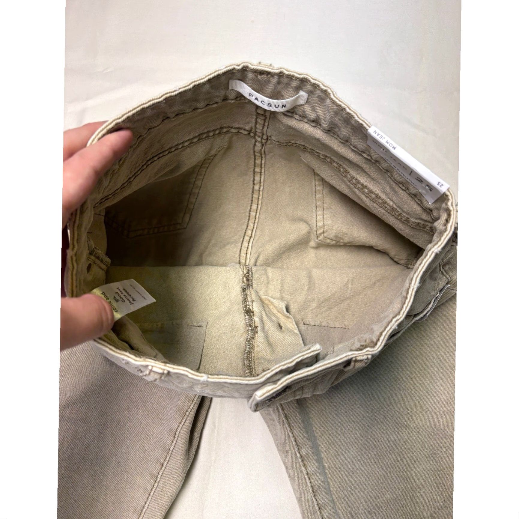 Pacsun VINTAGE PacSun Mom Jeans Tan Size 25X28 High Rise Straight Leg Casual Pants Size 42" / US 20 - 4 Thumbnail