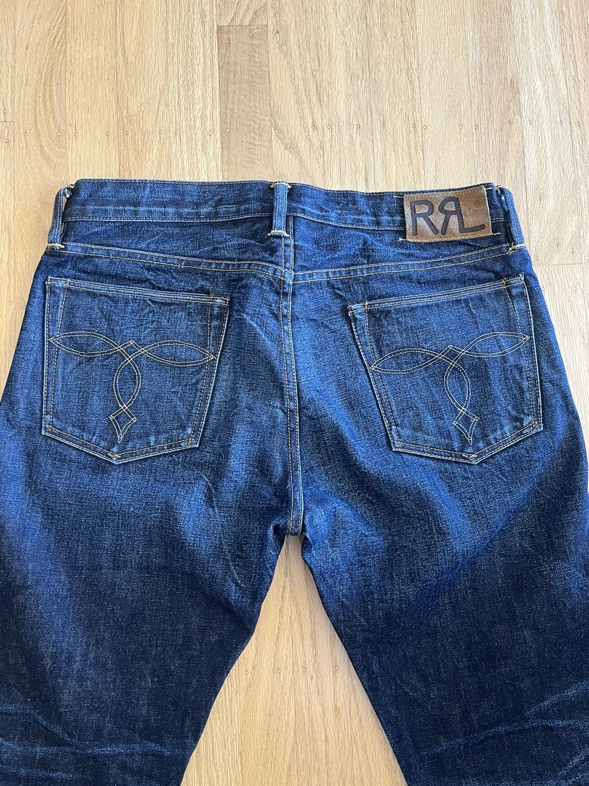 RRL online RALPH LAUREN DOUBLE RL SELVEDGE DENIM STRAIGHT LEG JEANS- SIZE 34