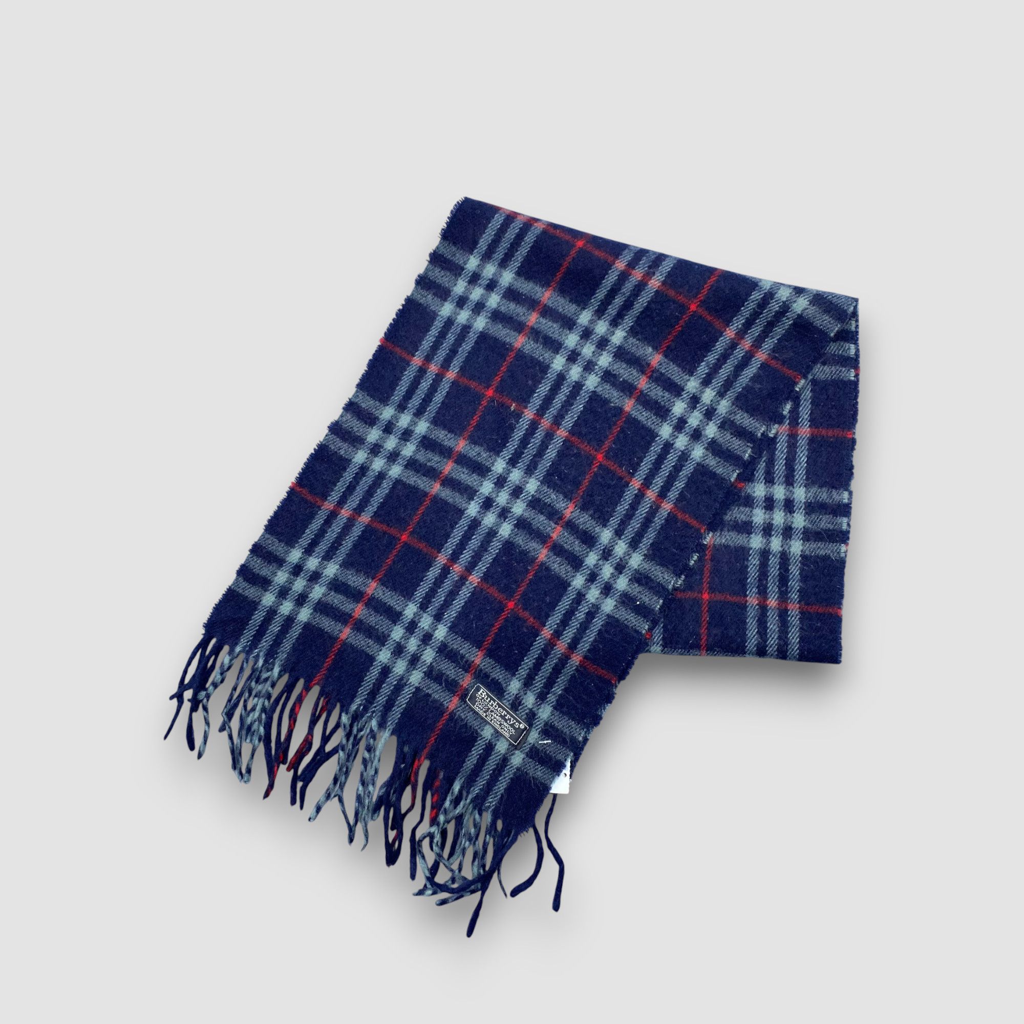 Burberry Vintage Burberry Scarf Muffler Wool Winter Fringe Scarves Size ONE SIZE - 3 Thumbnail