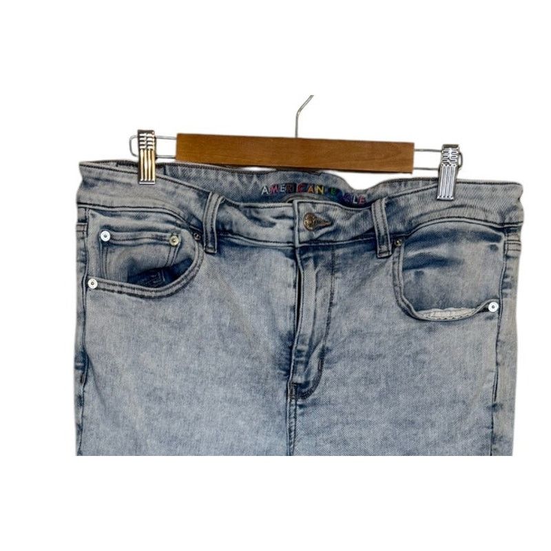 American Eagle Outfitters American Eagle Jeans Women 14 Short Blue Festival Flare Size 36" / US 14 / IT 50 - 2 Thumbnail