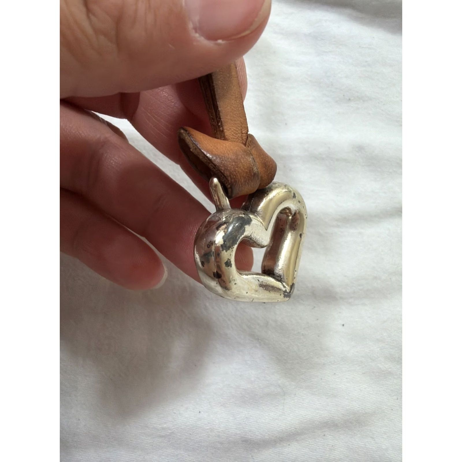 Brighton BRIGHTON Brown Leather Replacement Heart Loop Strap Purse Bag Charm Key Fob Unisex Adult? Keys Bag Charm Size ONE SIZE - 6 Thumbnail