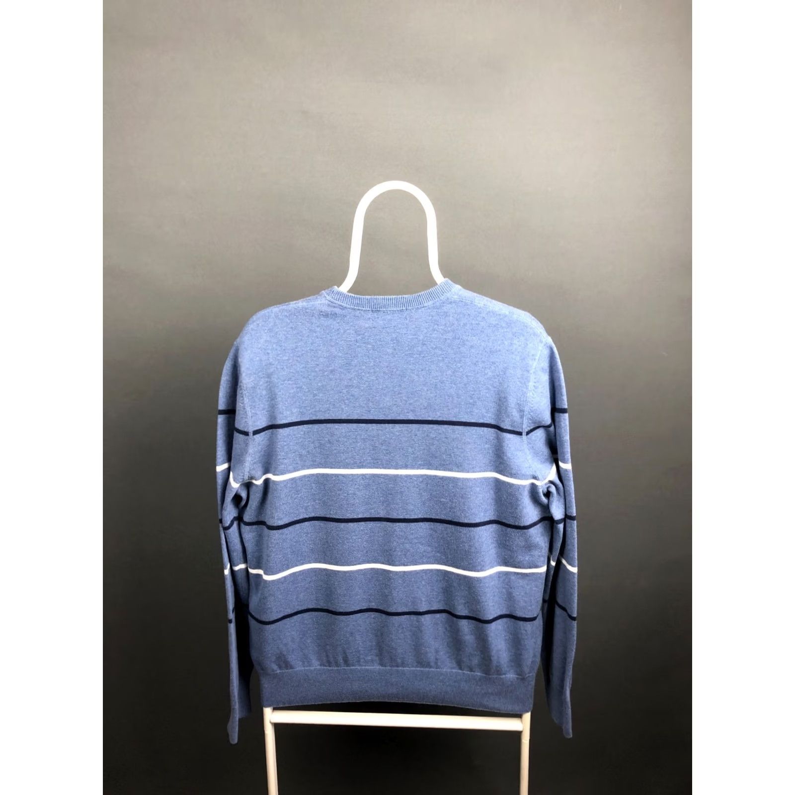 Brooks Brothers Brooks Brothers Sweater Mens Pullover Crew Neck Long Sleeve Striped Blue 100% Cotton M Knit Ribbed Hem Cuffs Tight-Knit Classic Pattern Size US M / EU 48-50 / 2 - 2 Thumbnail