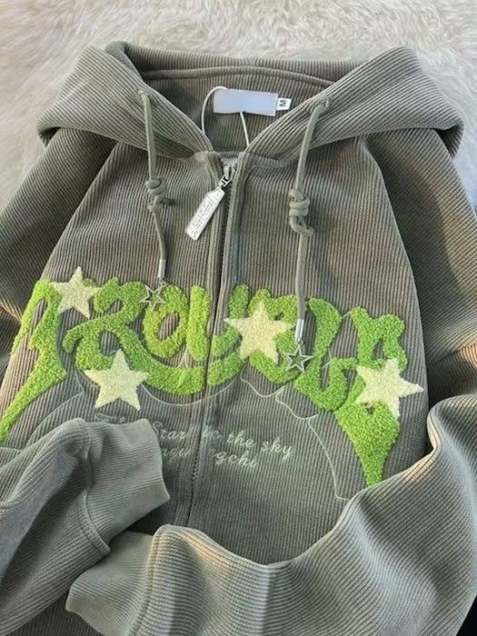 Japanese Brand × Vintage American Vintage Y2K Letter Embroidery Hoodies Couple Loose Size US L / EU 52-54 / 3 - 2 Thumbnail