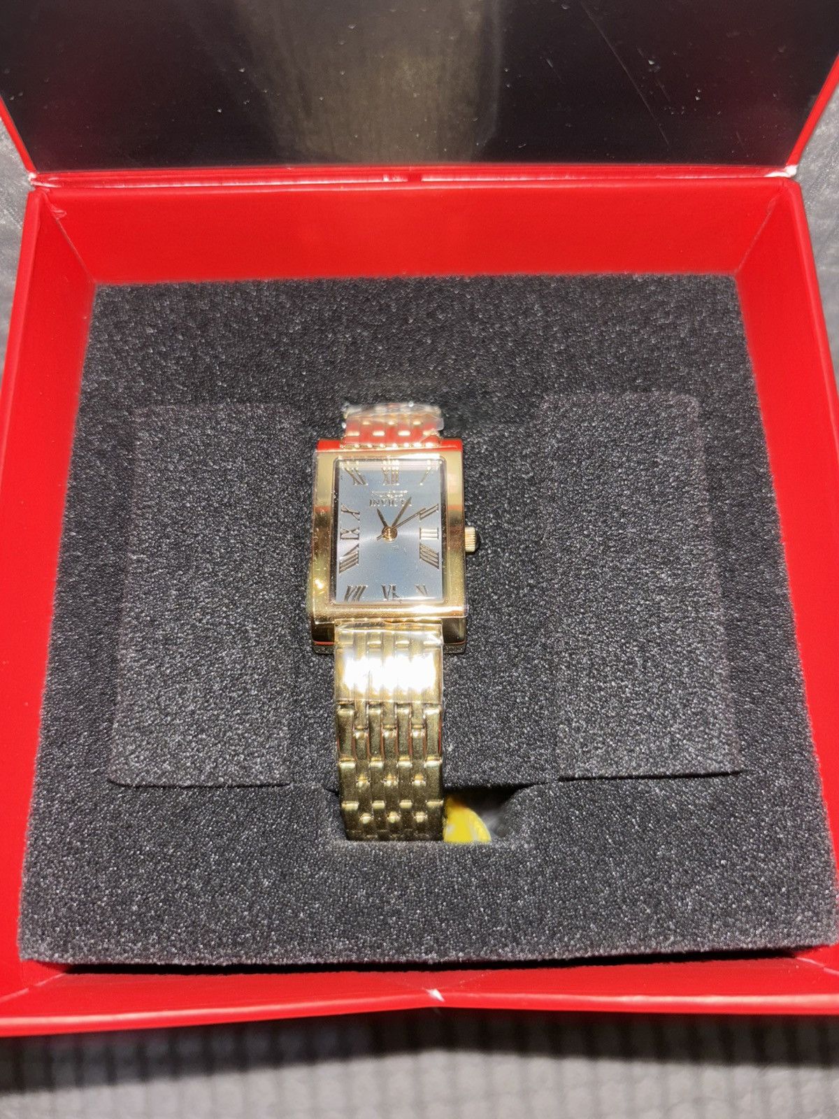 Gold Invicta Rectangular Watch
