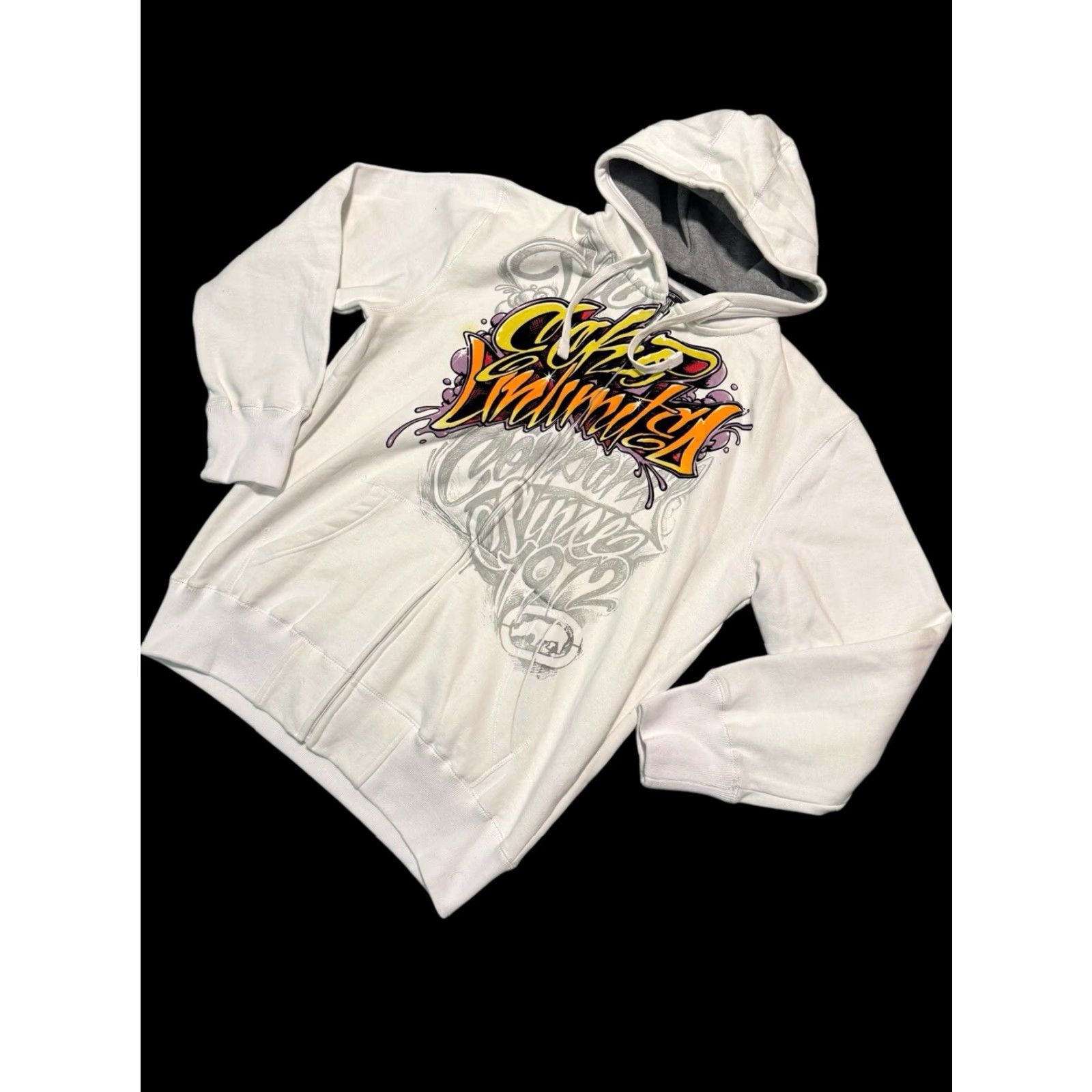 Ecko Unltd. VINTAGE Ecko Unltd Hoodie Mens Large White Graffiti Sweatshirt Grunge Y2K Skater Size US L / EU 52-54 / 3 - 4 Thumbnail