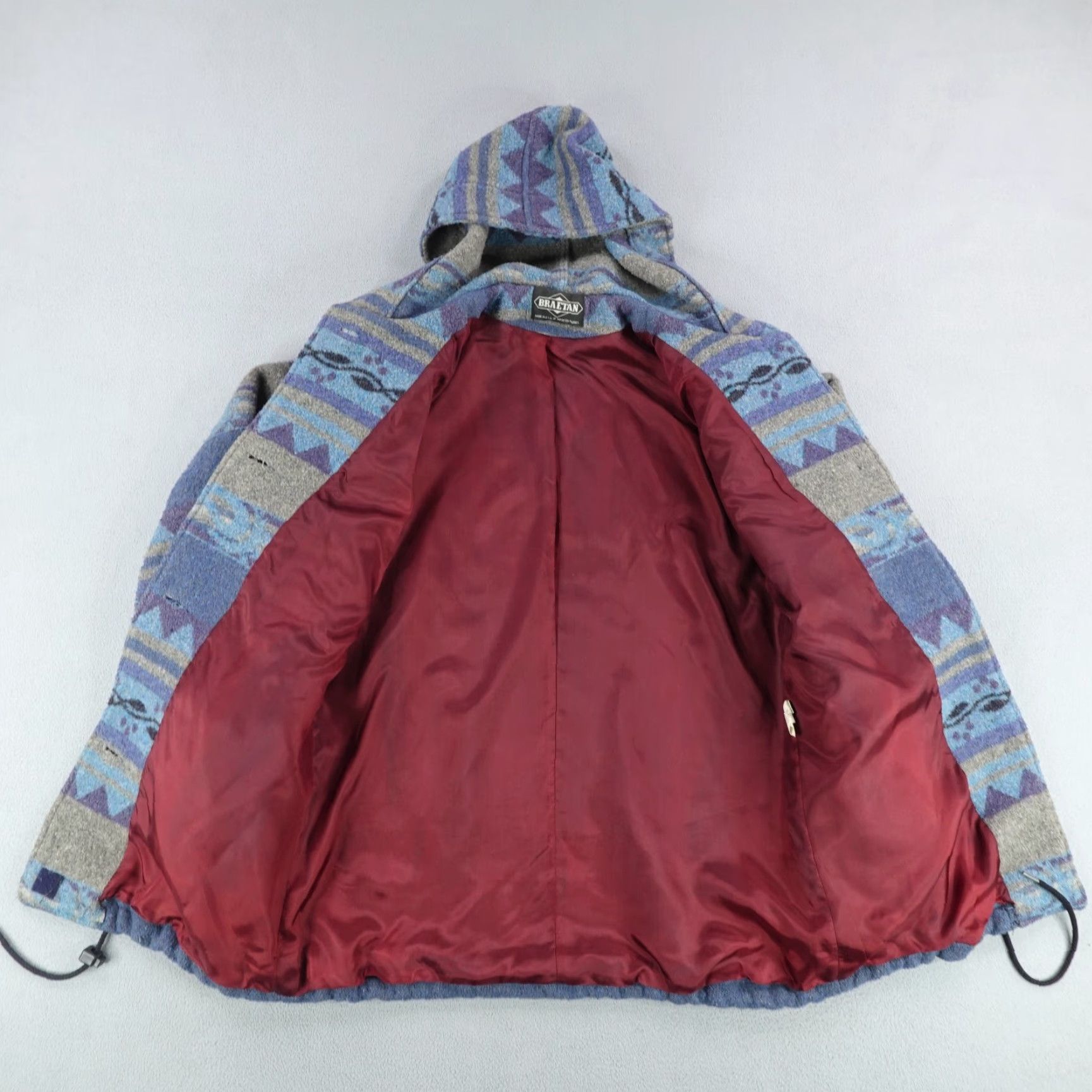 Vintage VINTAGE Braetan Jacket Womens Small Blue Toggle Southwest Aztec Wood Blend Coat Jacket Size S / US 4 / IT 40 - 6 Thumbnail