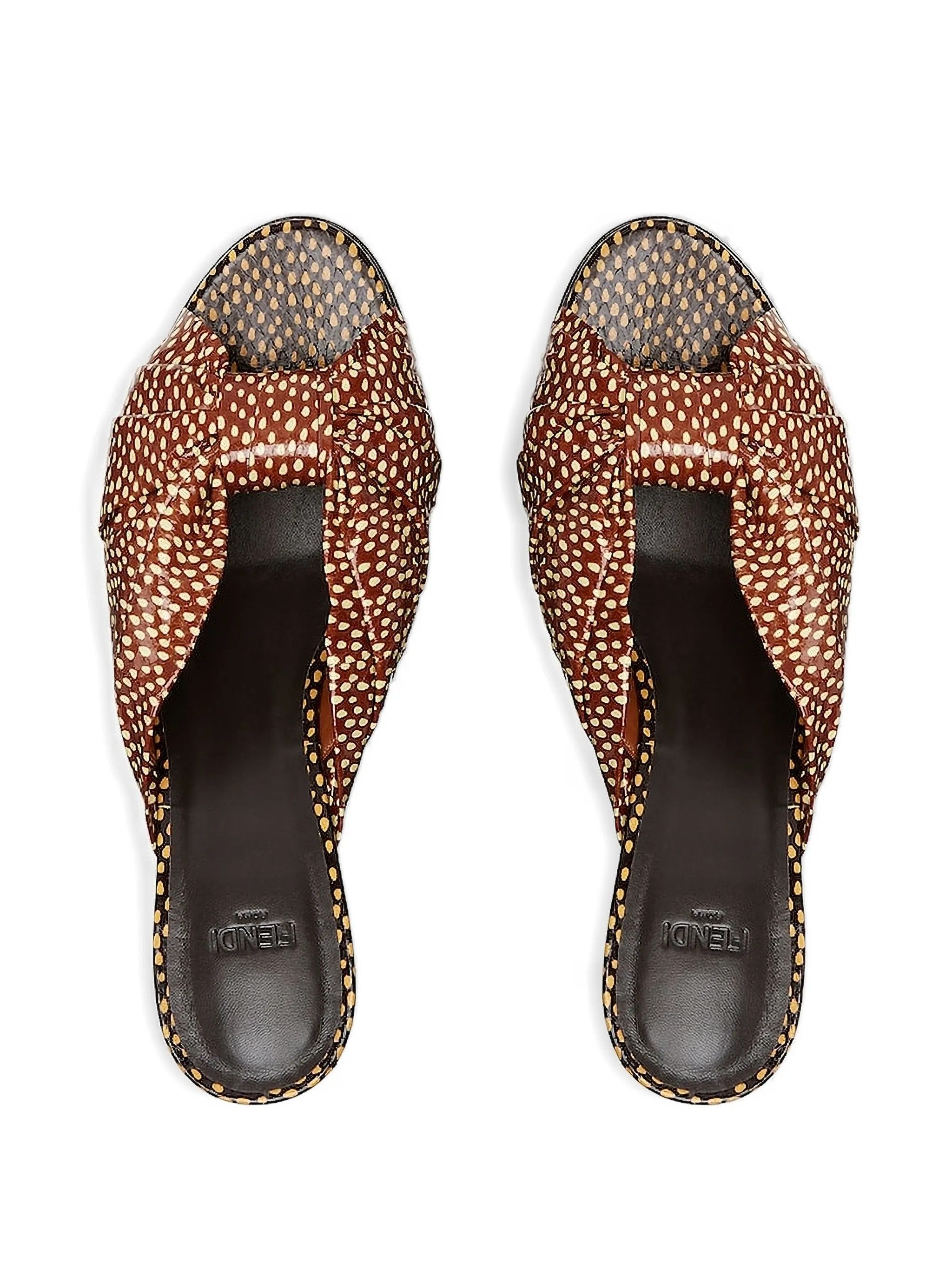 Fendi os11x0526 Arco Ruched Heeled Sandals in Brown Size US 8 / IT 38 - 5 Thumbnail