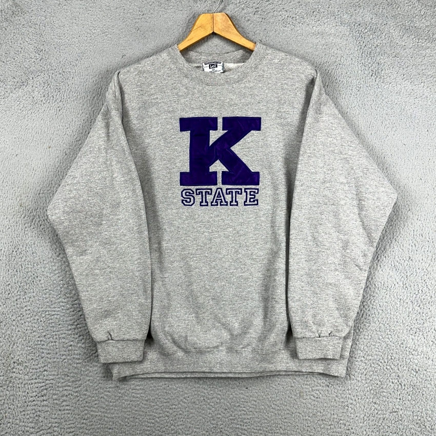 Lee VINTAGE Kansas State Wildcats Mens Crewneck Sweatshirt 2X Big Grey USA Made Lee Sweatshirt Size US XXL / EU 58 / 5 - 4 Thumbnail