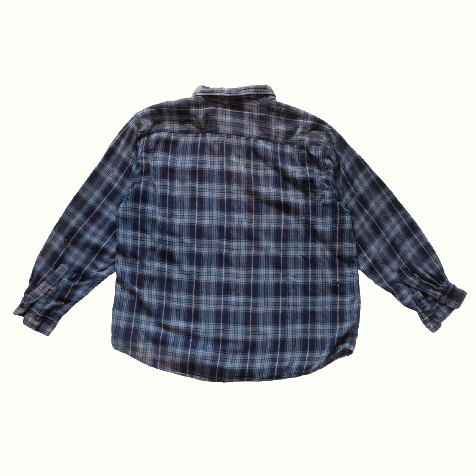 Basic Editions VINTAGE BASIC EDITIONS PLAID SHIRT Button-Up XL Men's Flannel 90s Casual Distressed Blue Long Sleeve Size US XL / EU 56 / 4 - 3 Thumbnail