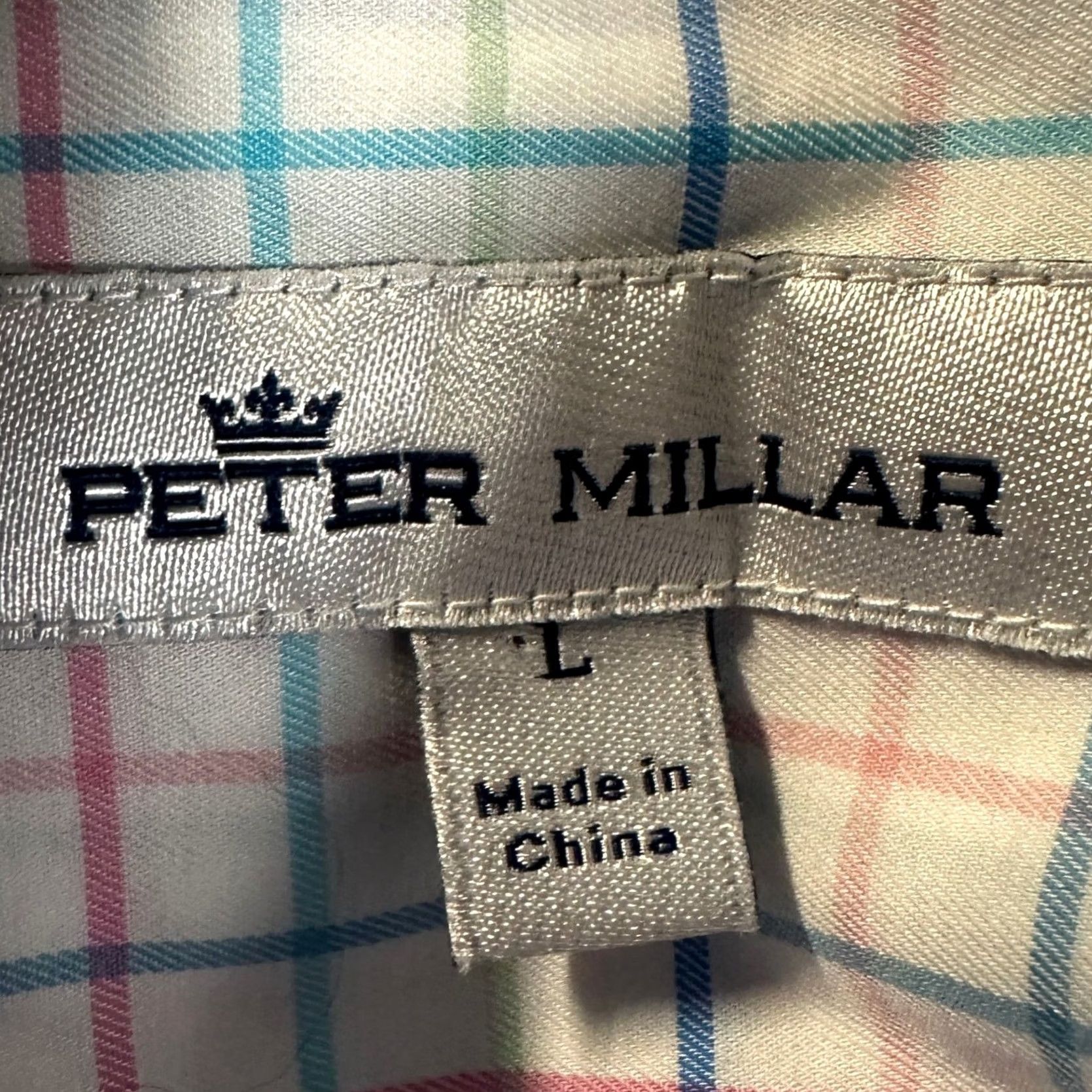 Peter Millar VINTAGE Peter Millar Shirt Button Down Mens Large Blue Red Plaid Pocket Stretch Casual Size US L / EU 52-54 / 3 - 3 Thumbnail