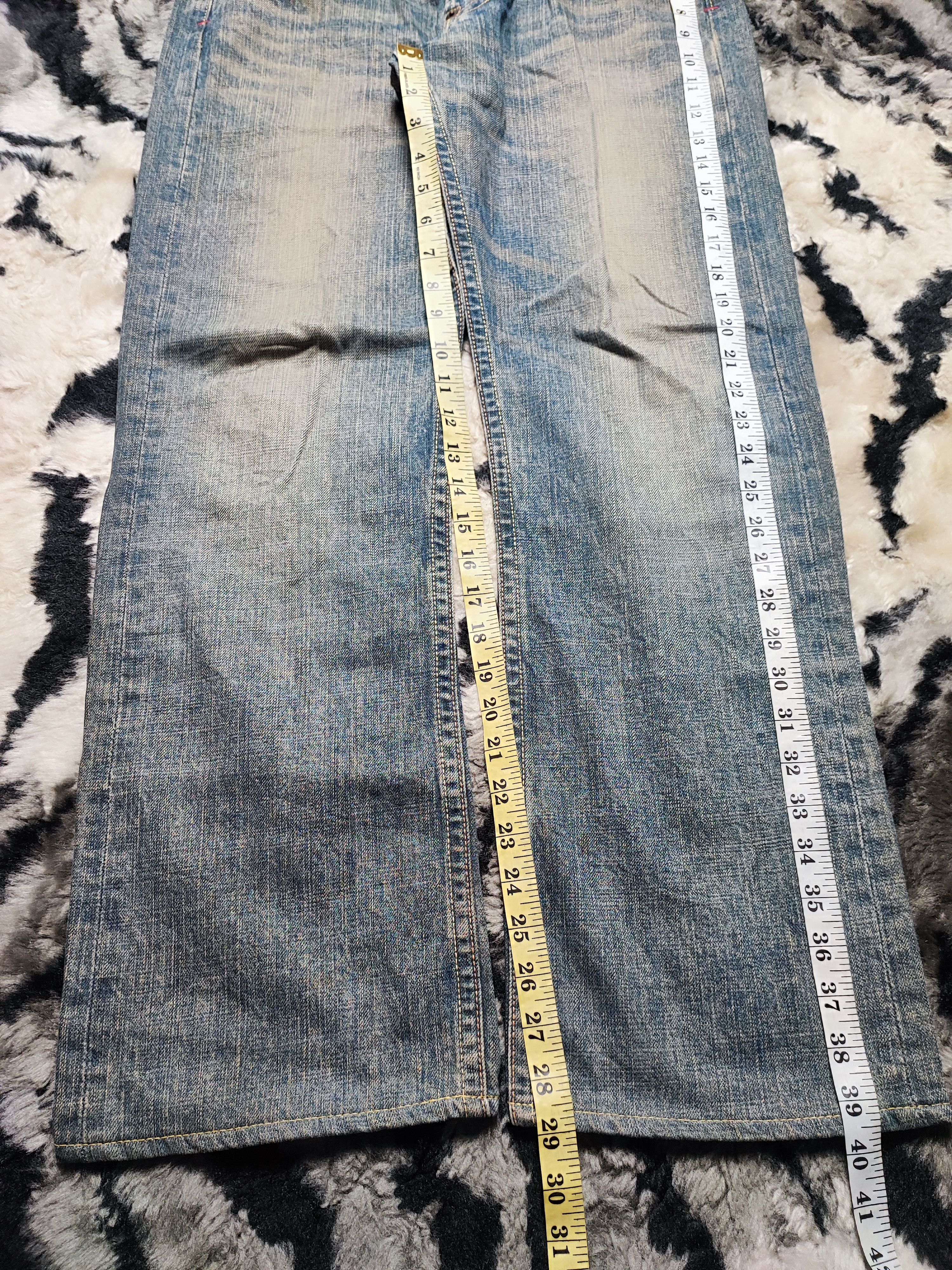 Japanese Brand Mizra Kyoto Koi Fish Deconstructed Mud Washed Distress Size US 31 - 3 Thumbnail