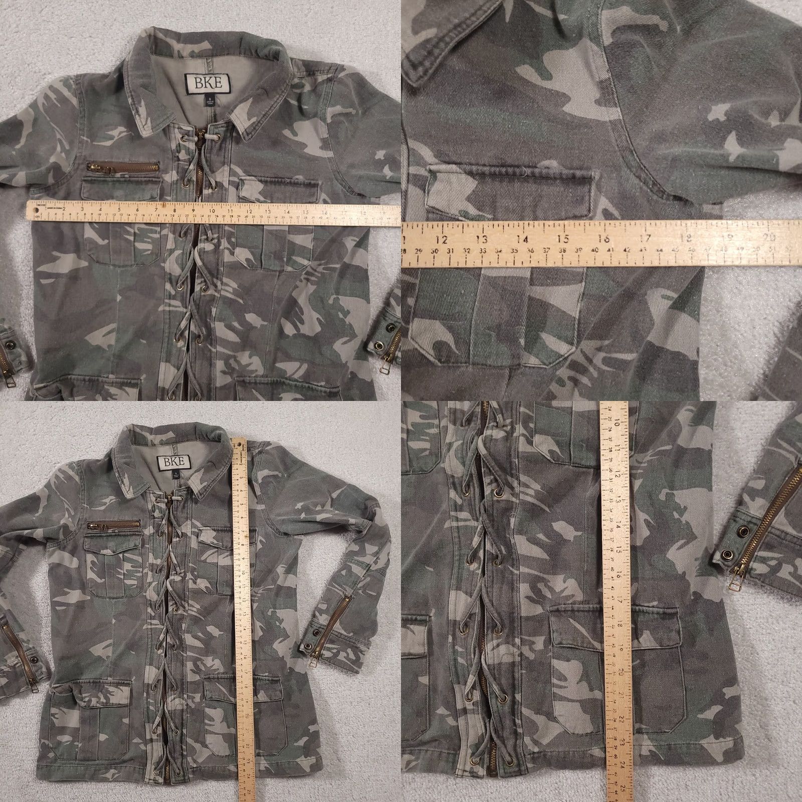 Vintage VINTAGE Buckle Camo Full Zip Casual Jacket Women Small Pockets Military Collared Size S / US 4 / IT 40 - 8 Thumbnail