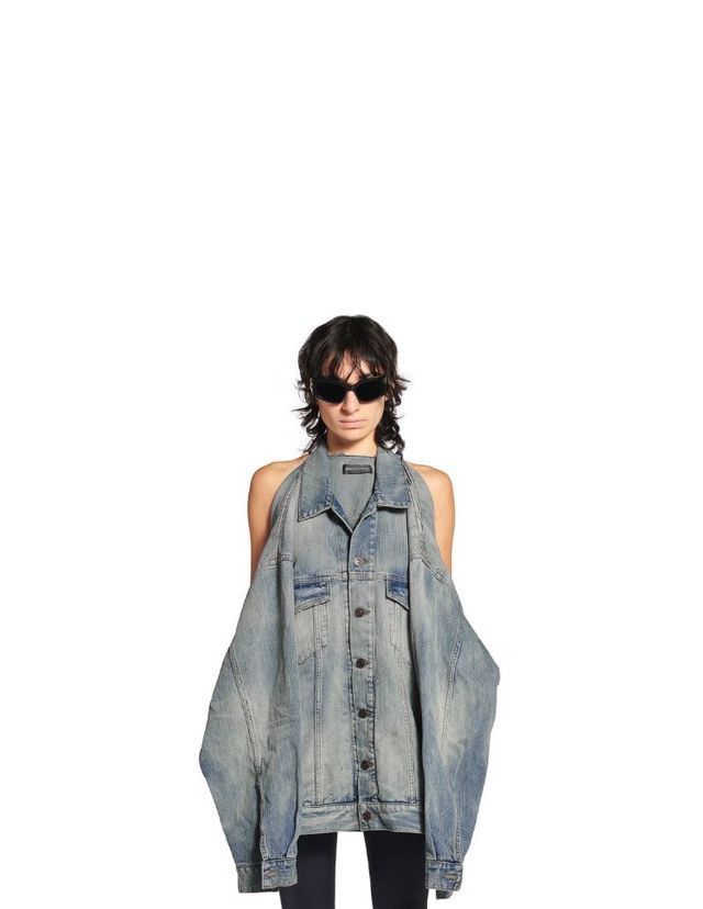 Balenciaga oc11z0426 Suspended Jacket Dress in Blue Size XL / US 12-14 / IT 48-50 - 1 Preview