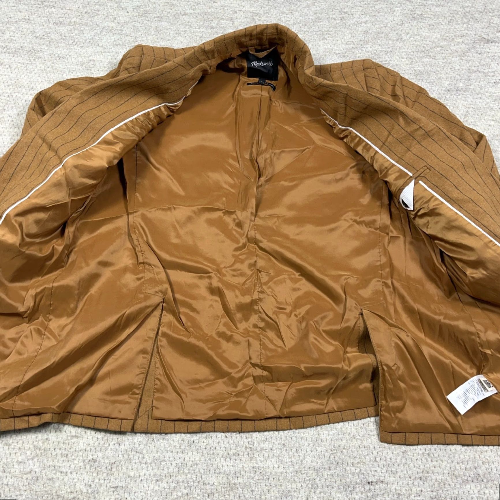 Madewell Madewell Blazer Women Size 2 Wool Brown Plaid Button Front Jacket Coat Unlined Knit Basic 90s Retro Professionals Mens Womens Size XS / US 0-2 / IT 36-38 - 5 Thumbnail