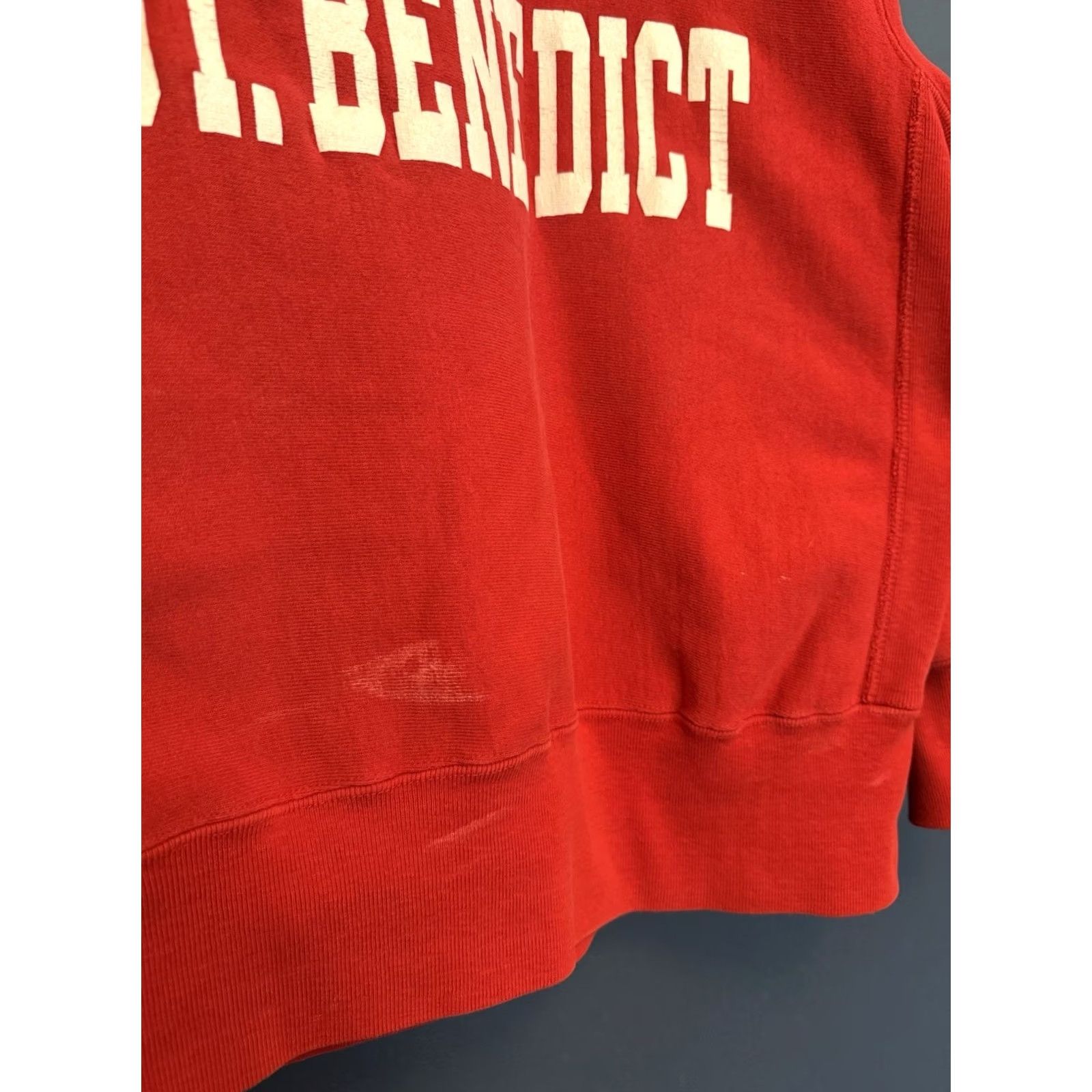 Champion VINTAGE Champion Reverse Weave Sweatshirt Red 90s Large Men Pullover Reversible St Benedict College Size L Size US L / EU 52-54 / 3 - 4 Thumbnail