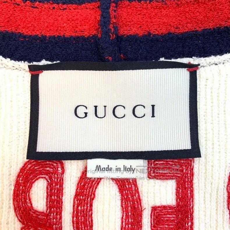 Gucci Gucci White striped trim cotton V-neck single-breasted lon Size L / US 10 / IT 46 - 6 Thumbnail