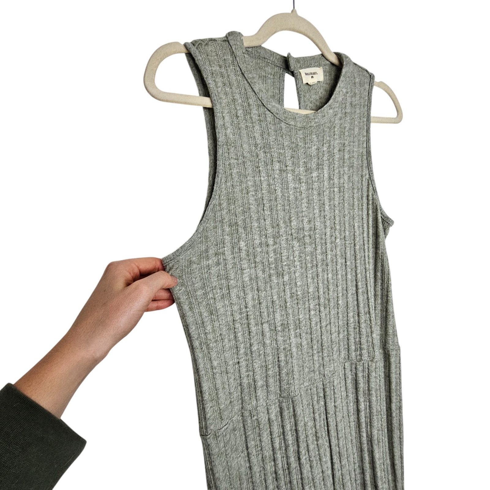Market World Market Womens Ribbed Wide Leg Jumpsuit Size L/XL Boho Size L / US 10 / IT 46 - 4 Thumbnail