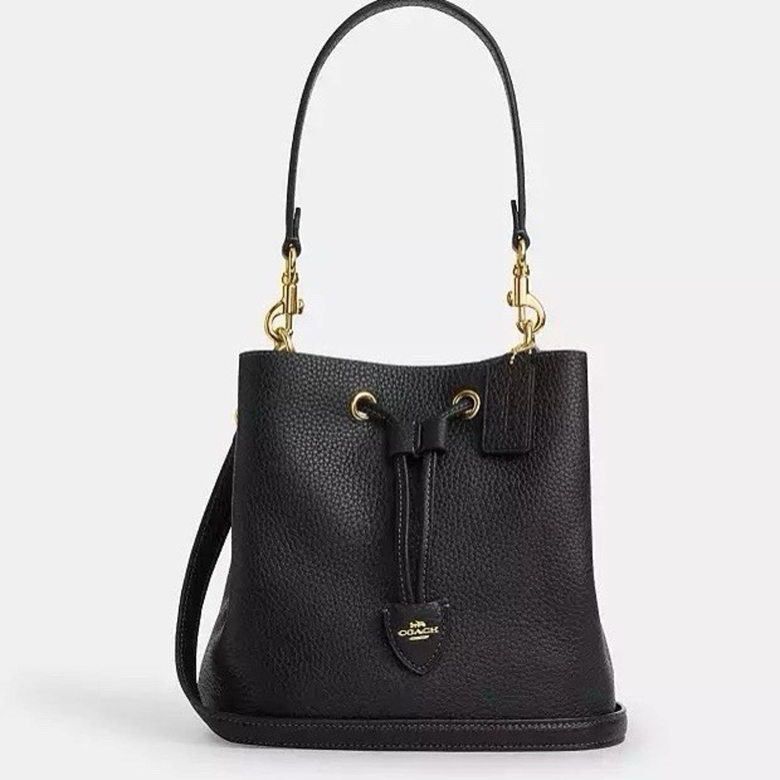 Coach NWT Coach Rowan Bucket Bag Leather CBH06 Gold/Black Size ONE SIZE - 5 Thumbnail