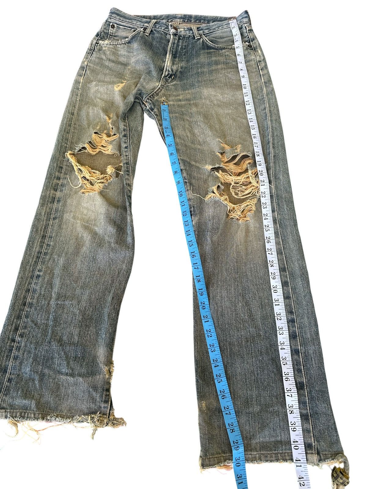 Kapital Trashed Distress Vintage Edwin 505X Selvedge Denim 31x41 Size US 31 - 5 Thumbnail