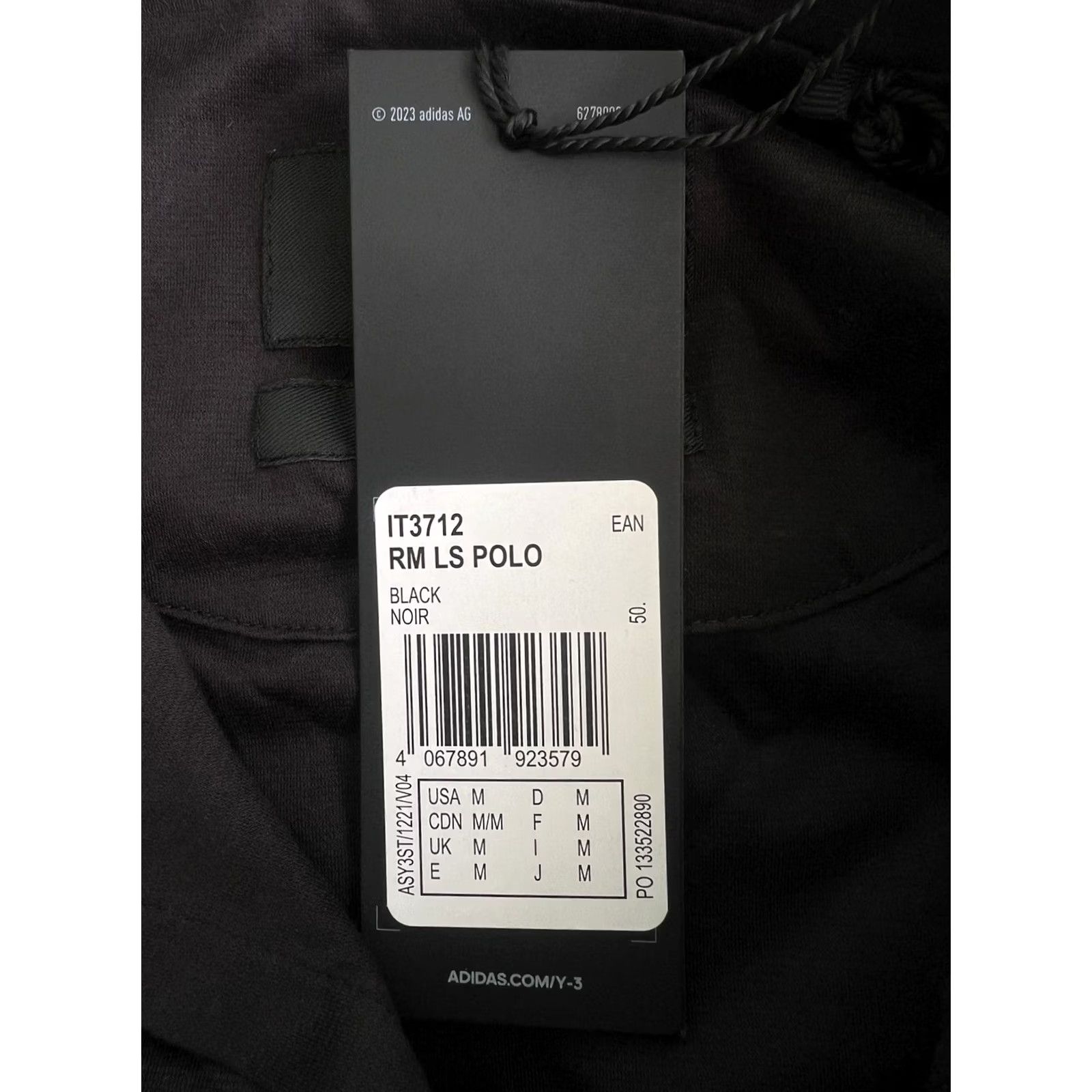 Yohji Yamamoto Yohji Yamamoto Y-3 Real Madrid Long Sleeve Polo T Shirt Black M Adult Mens Size US M / EU 48-50 / 2 - 6 Thumbnail