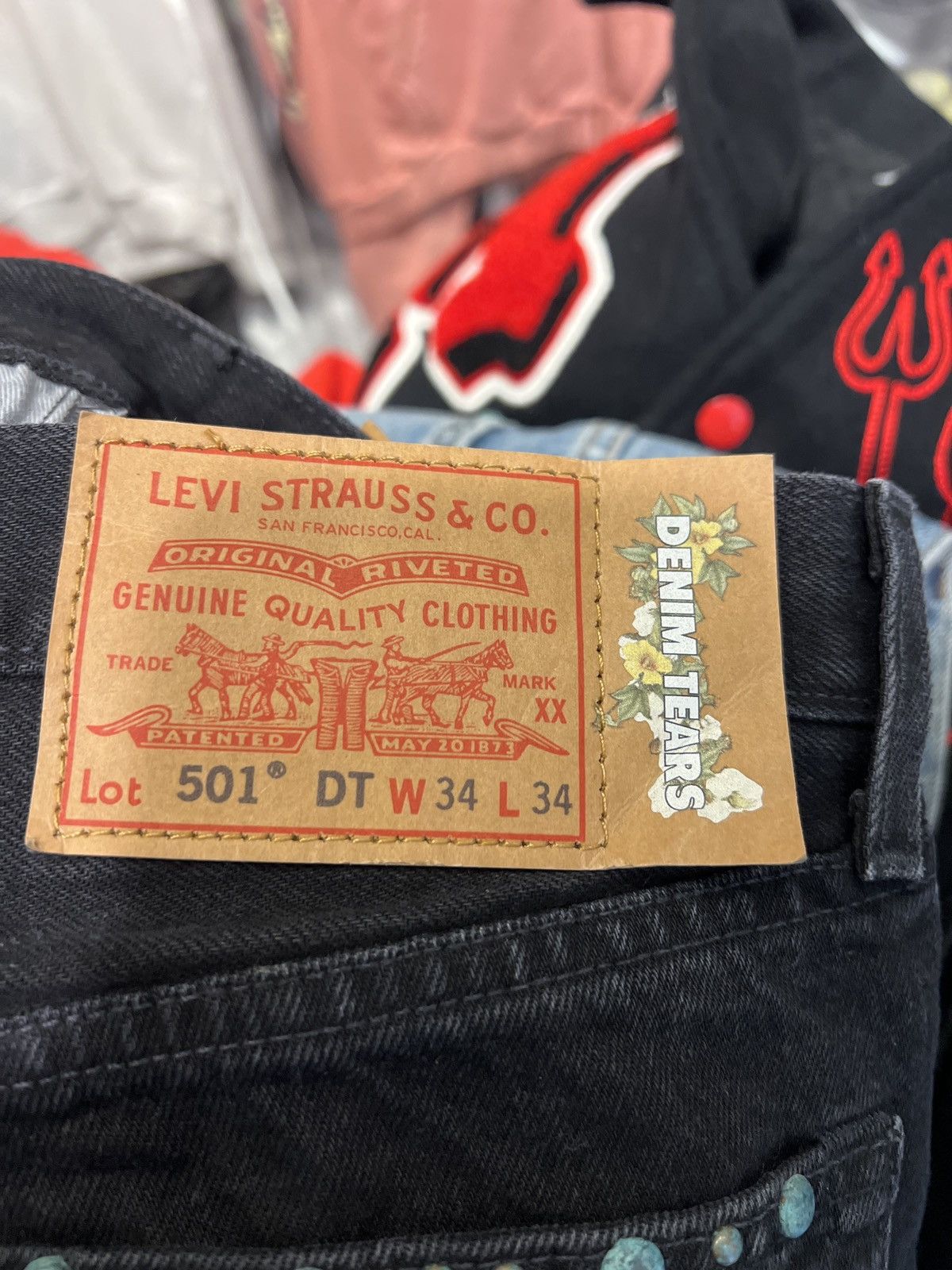 DENIM TEARS Denim Tears Rhinestone Jeans Black 34 Size US 34 / EU 50 - 4 Thumbnail