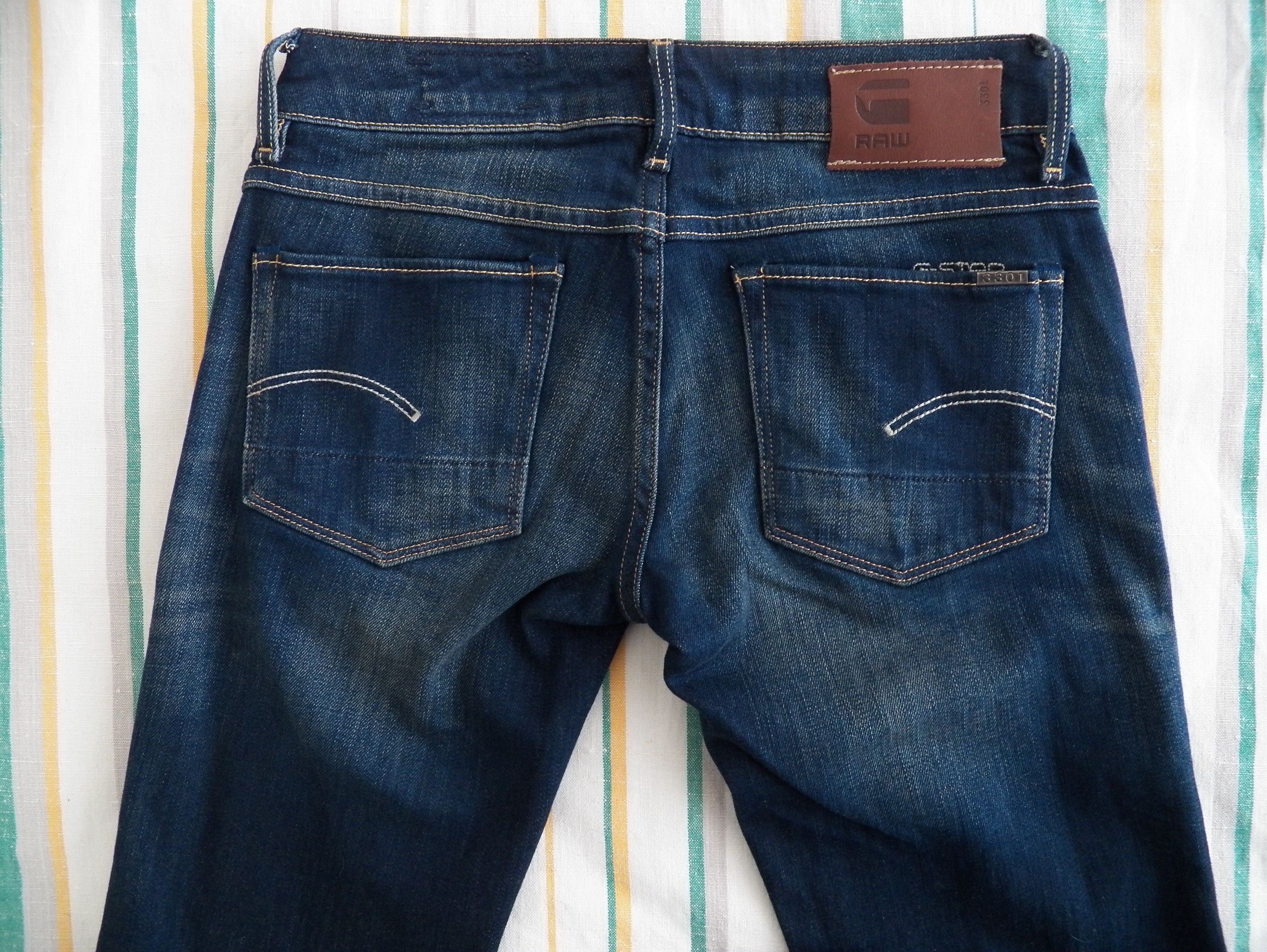 G-Star G-Star RAW 3301 Straight Wmn Jeans W24 L30 Blue Medium Aged Size 24" / US 00 / IT 34 - 3 Thumbnail