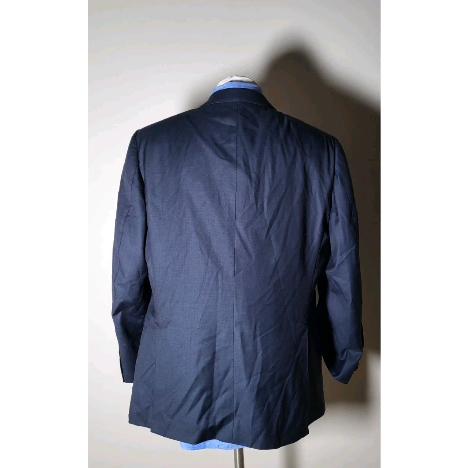 Suitsupply Suitsupply Blazer Jacket Sport Coat Men Navy Blue 40L Slim Double-Breasted Notch Lapel Long Wool ve Size 40R - 4 Thumbnail