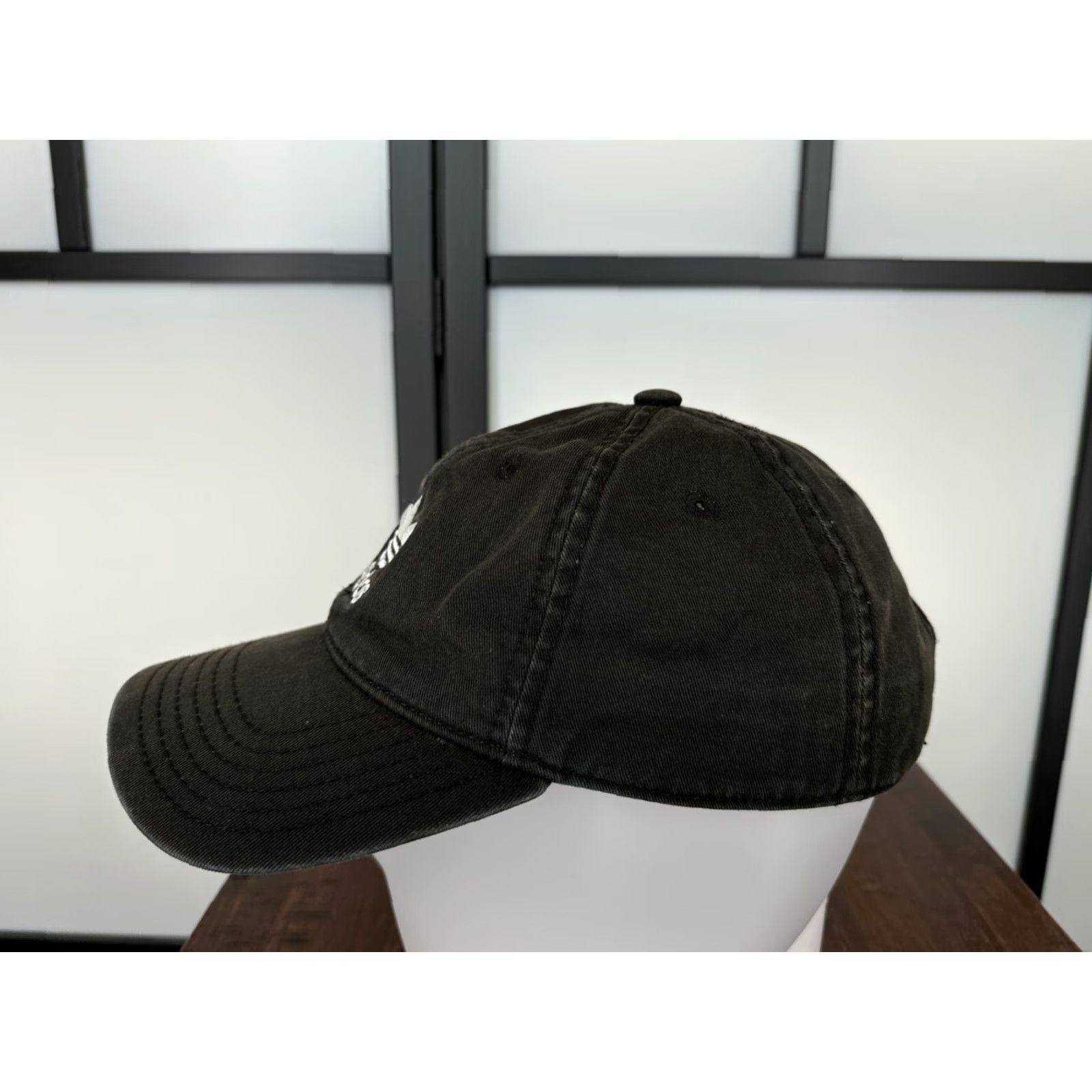 Adidas adidas Hat Cap Strap Back Adult One Size Black Cotton Twill Embroidered Trefoil Size ONE SIZE - 4 Thumbnail