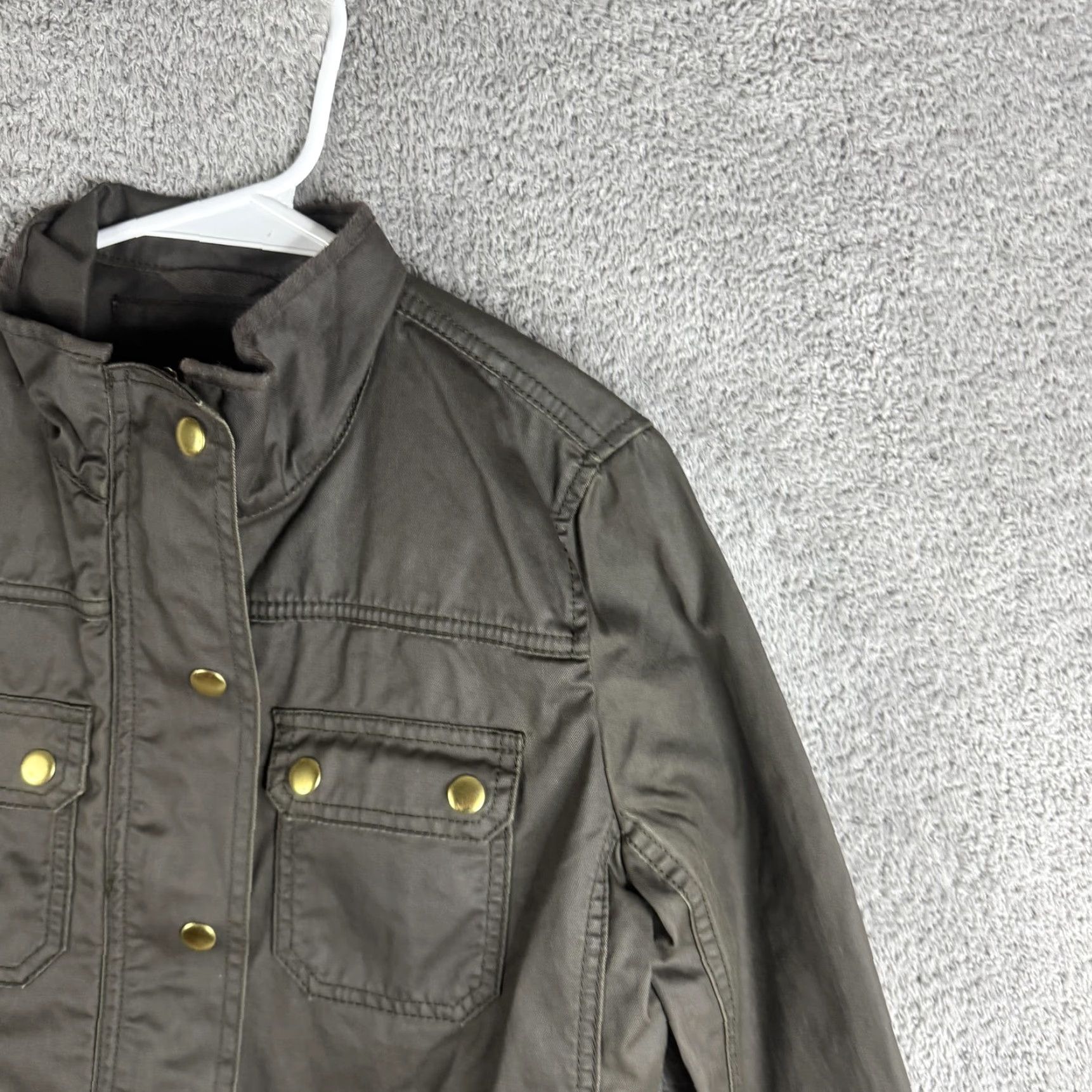 J.Crew J.Crew Military Jacket Womens XS Green Cotton Twill Zip Pockets Size XS / US 0-2 / IT 36-38 - 4 Thumbnail